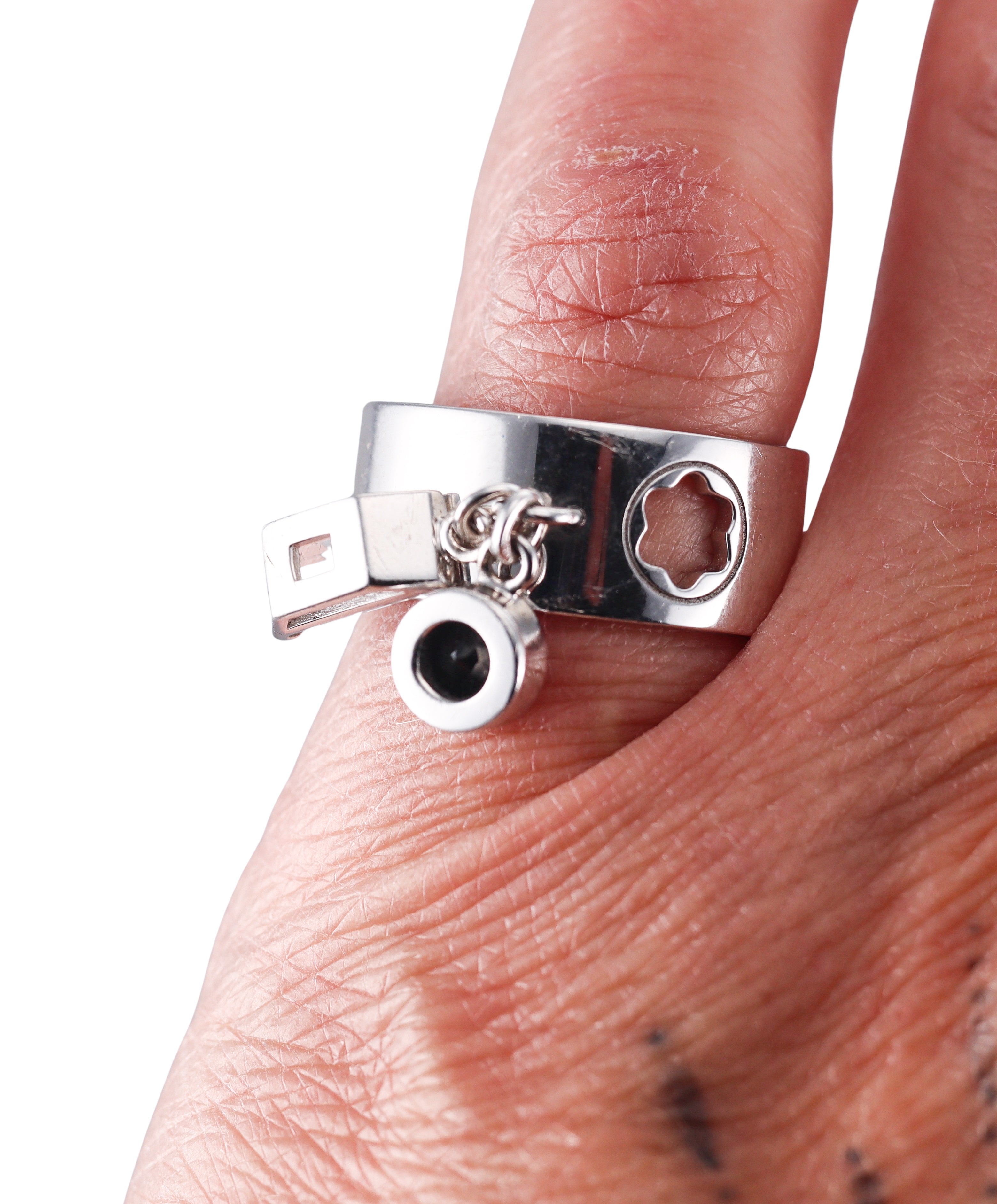 Montblanc Boheme Sterling Onyx Crystal Quartz Ring 36613