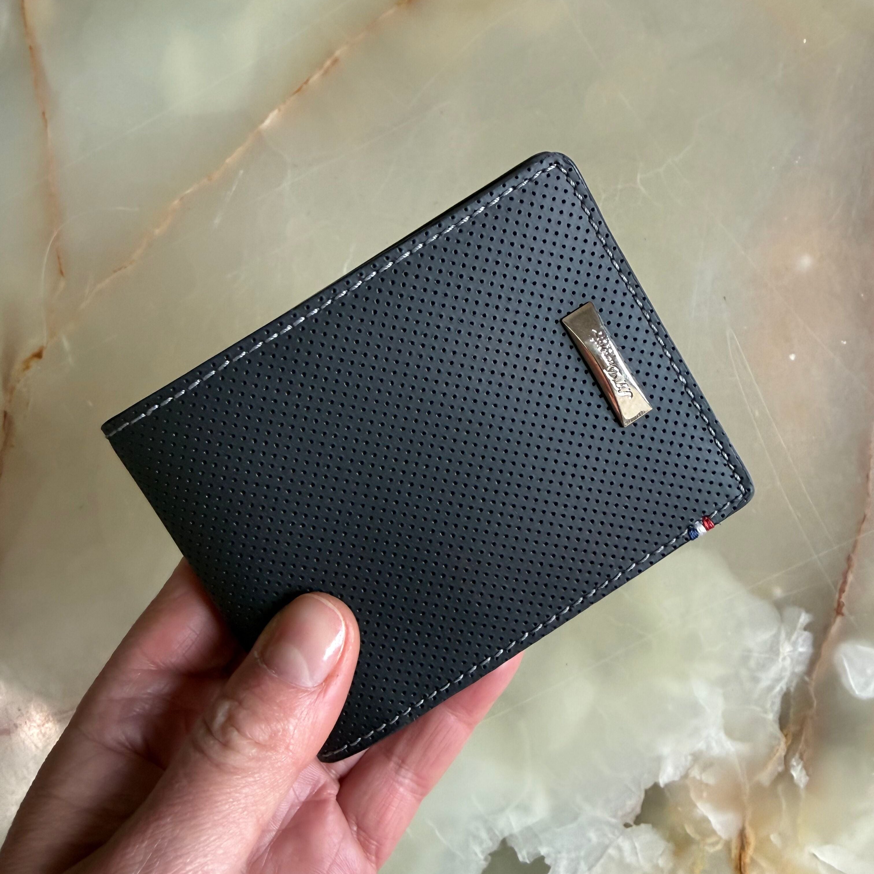S.T. Dupont Perforated Black Leather Wallet 170401DC