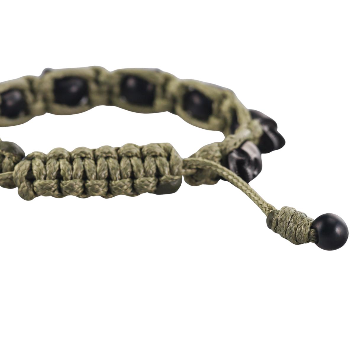 Skull Bomberg Skully Crystal Green and Black Bracelet