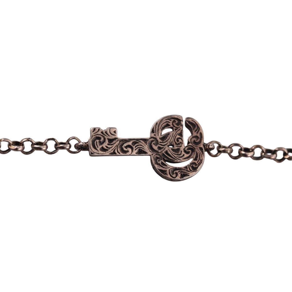 Gucci GG Marmont Key Charm Sterling Silver Bracelet