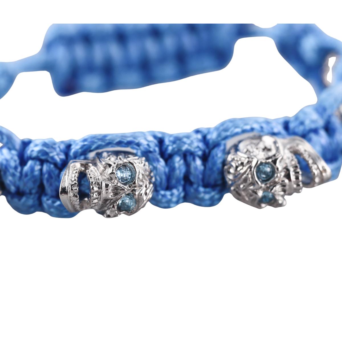 Skull Bomberg Skully Blue Crystal Bracelet