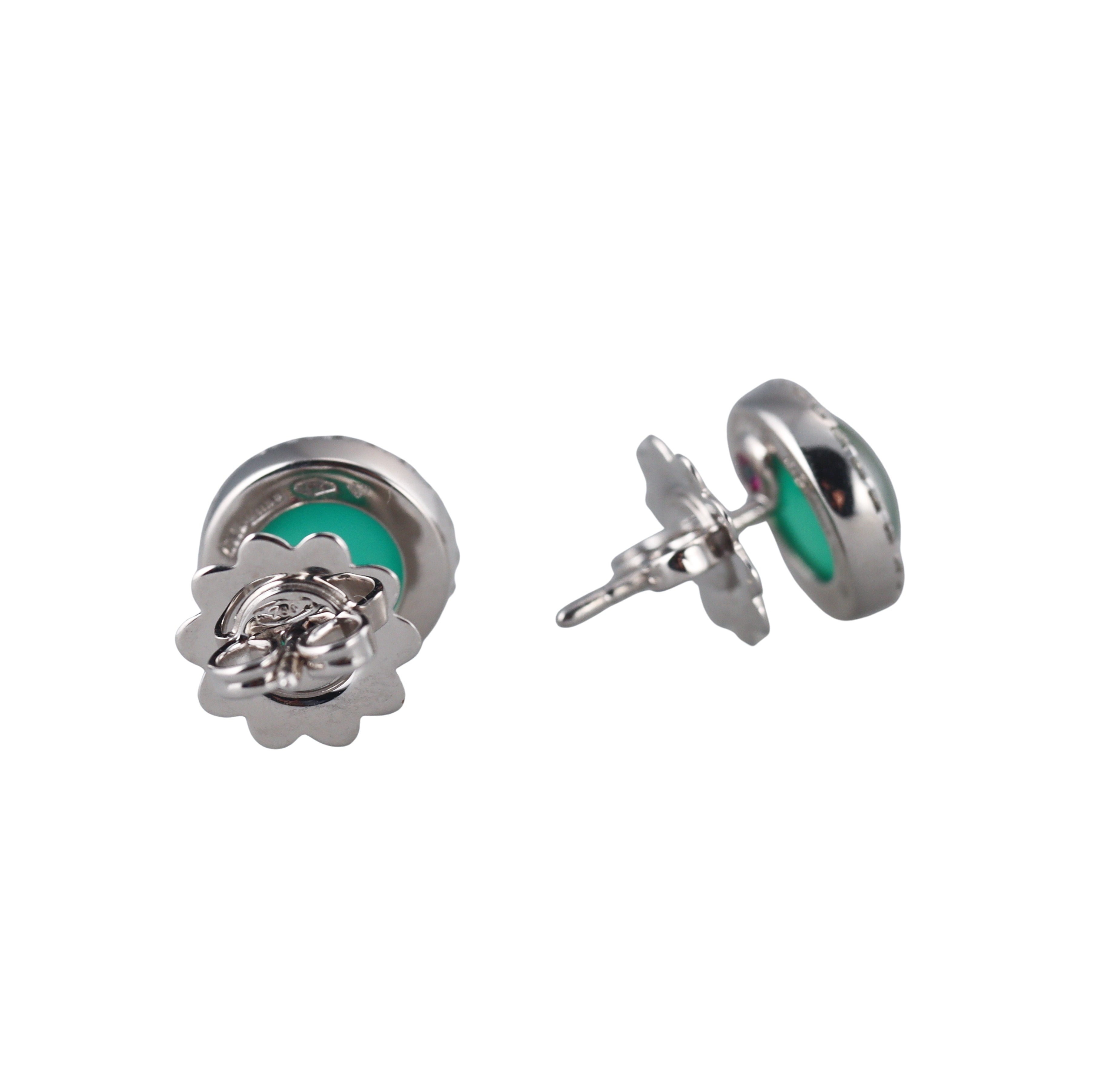 Roberto Coin 18k White Gold Chrysoprase Diamond Earrings