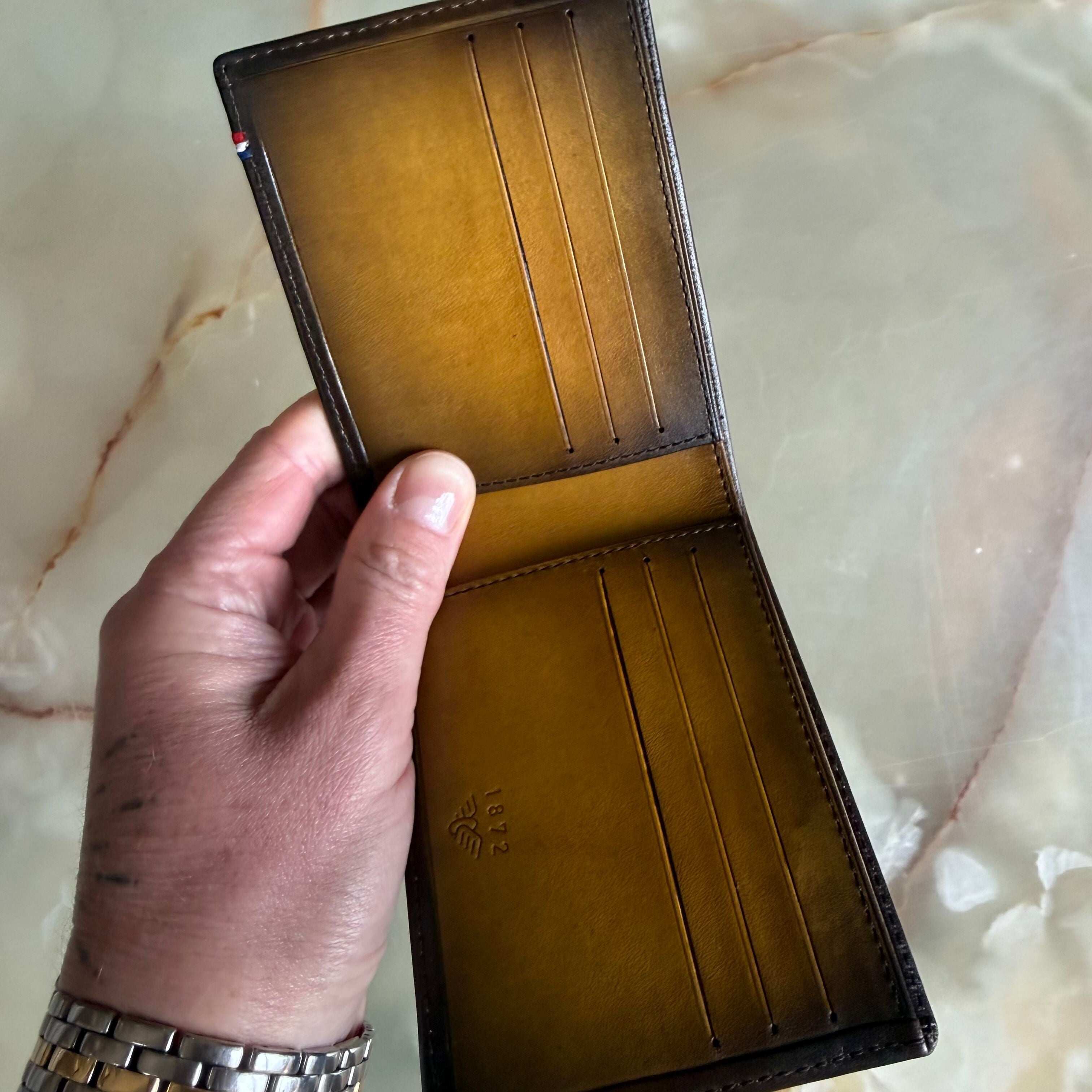 S.T. Dupont Atelier Collection Yellow Brown Leather Wallet 190200