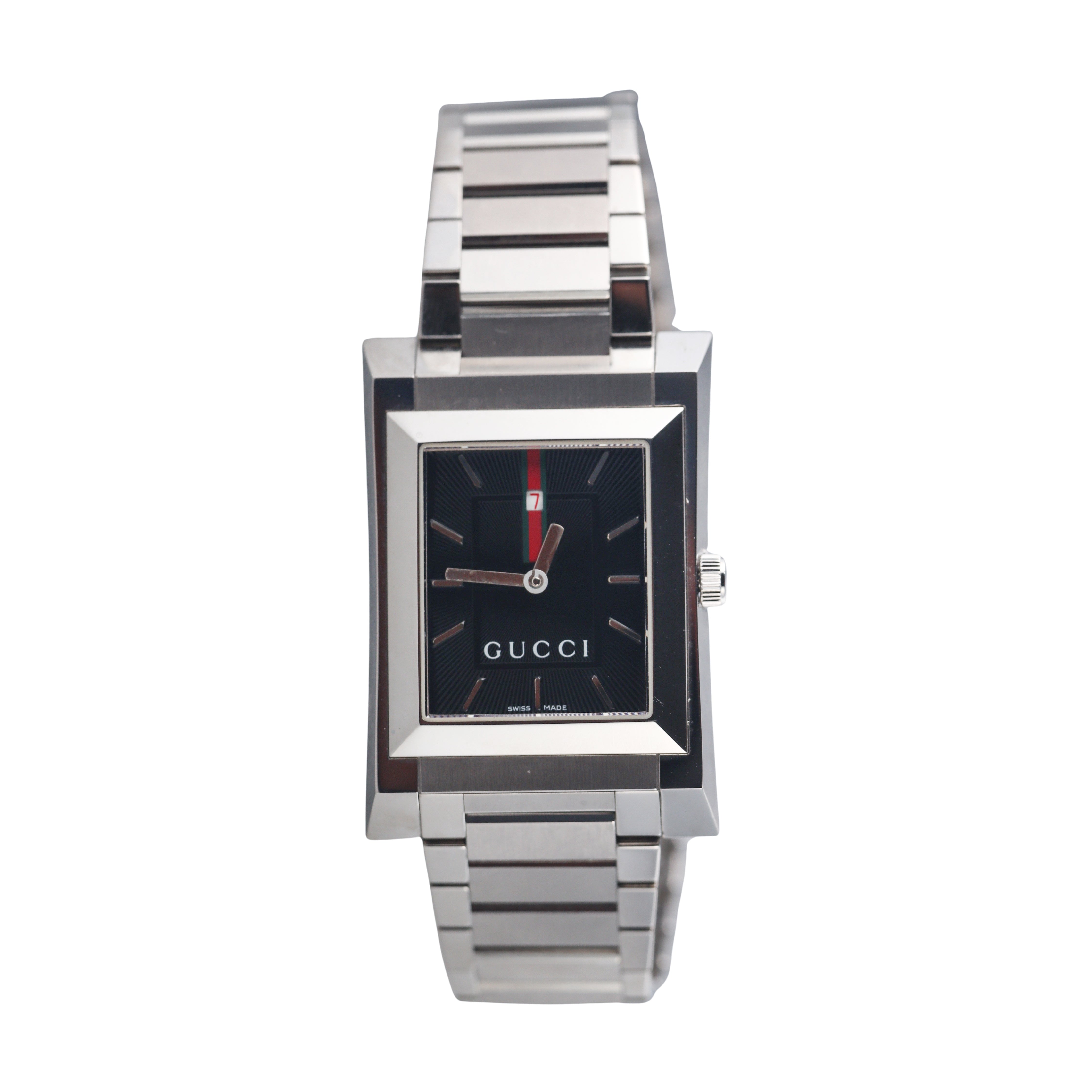 Gucci 111 Steel Black Dial Watch YA111303