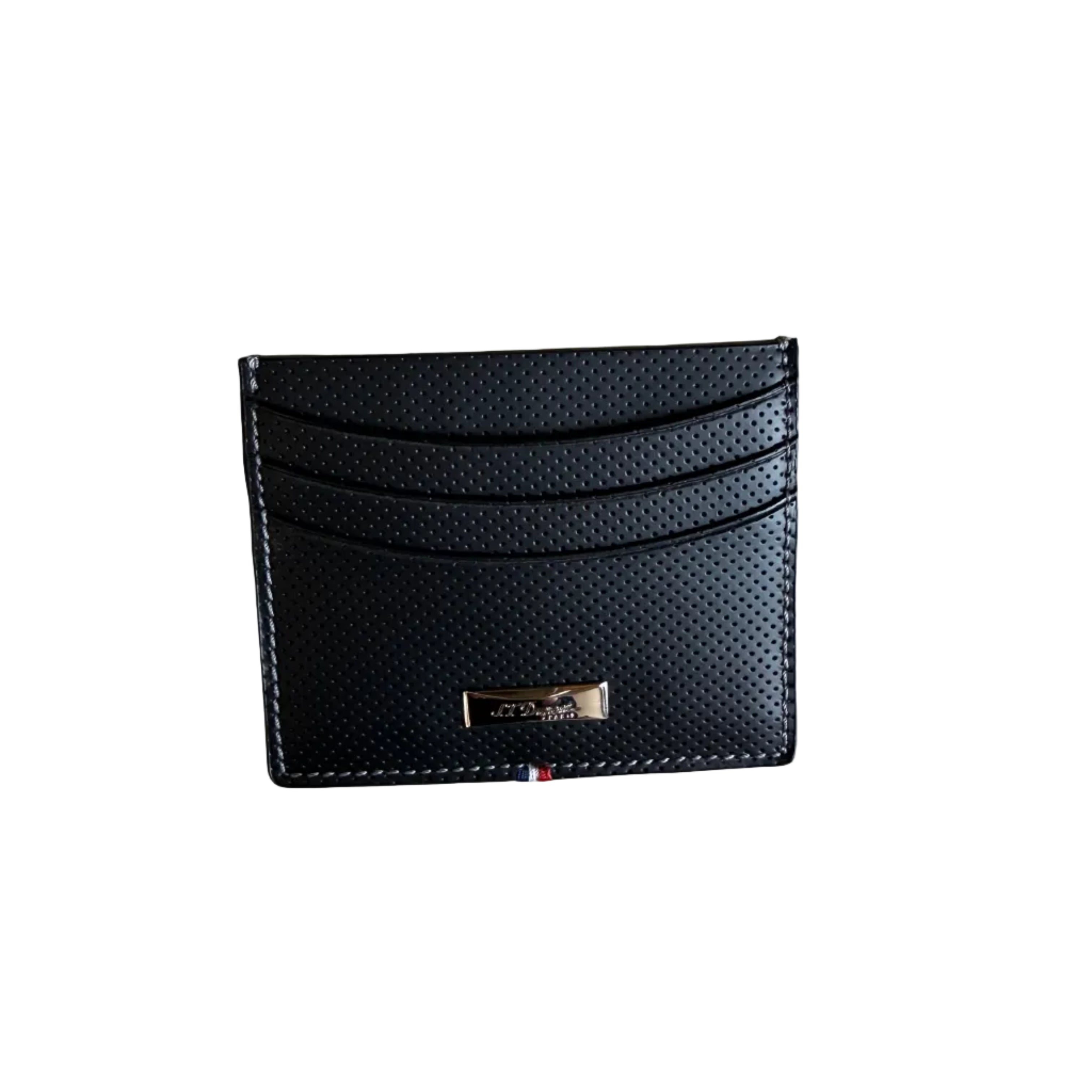 S.T. Dupont Defi Perforated Blue Leather Cardholder 170403DC