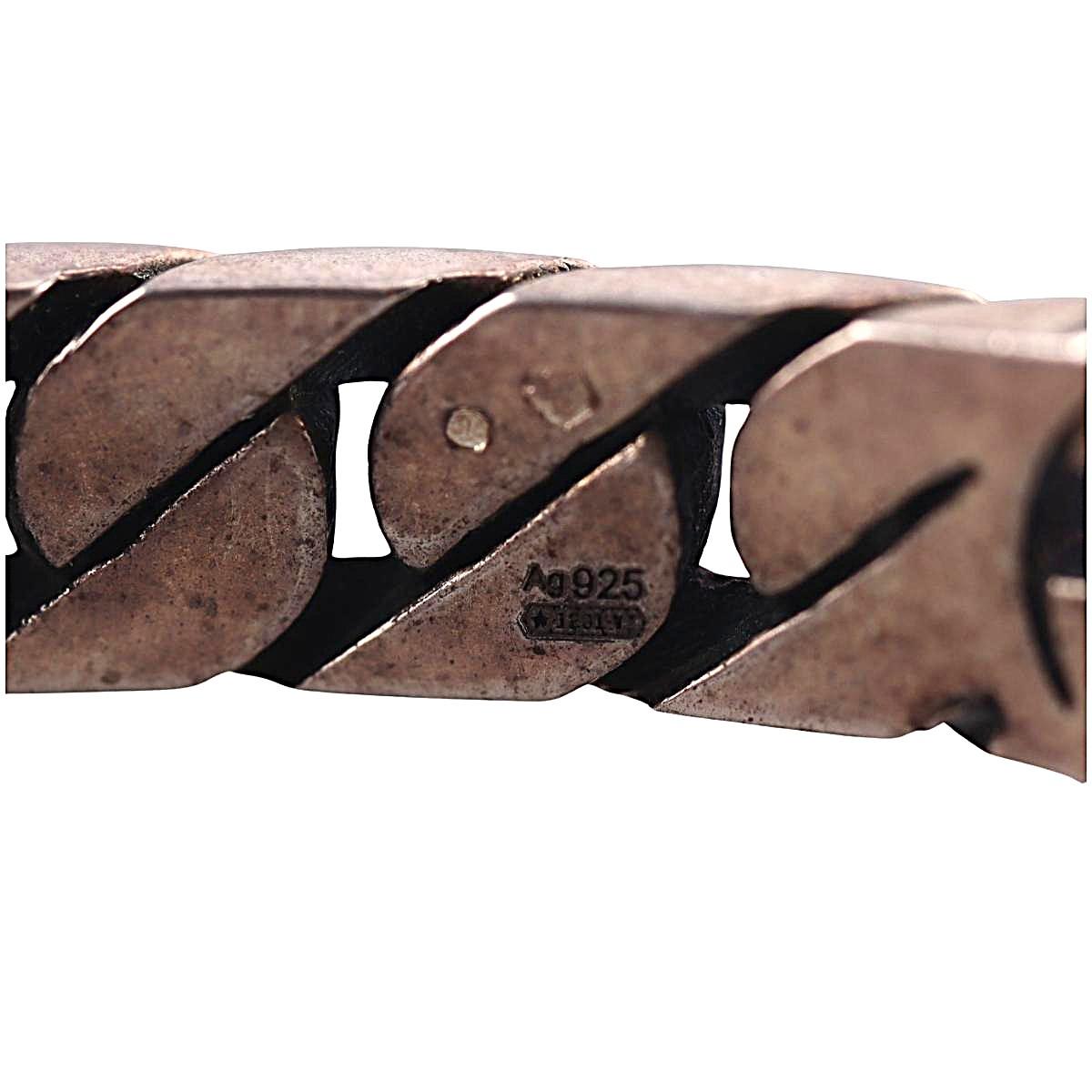 Gucci Interlocking G Cuff Sterling Silver Bracelet Size 18