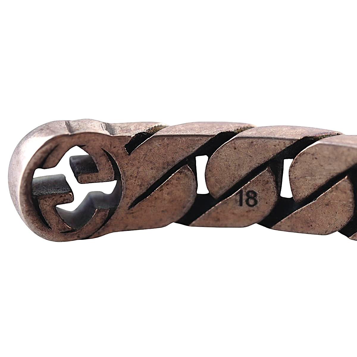 Gucci Interlocking G Cuff Sterling Silver Bracelet Size 18