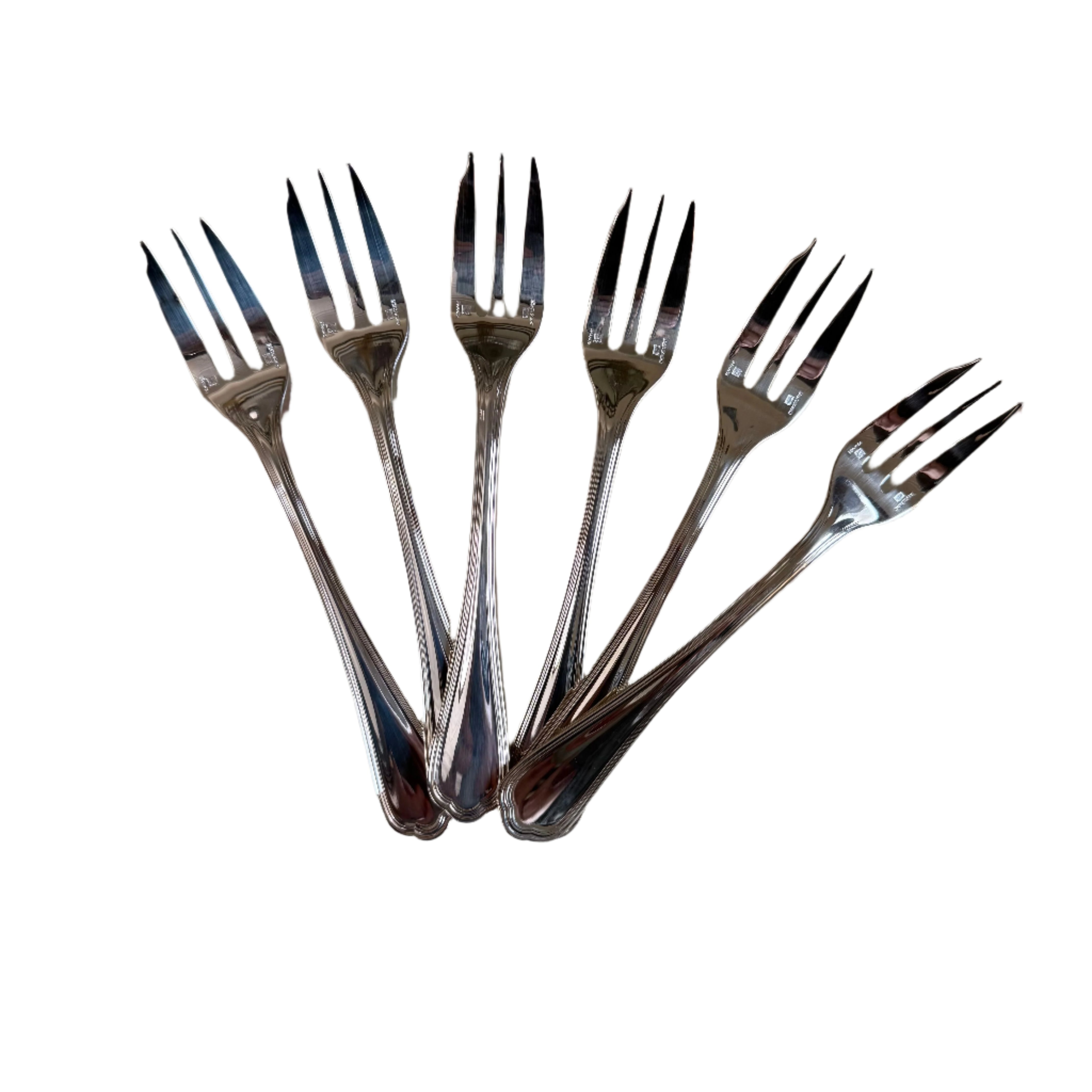 Christofle Spatours Silver Plated Pastry Fork Set of 6 0012046