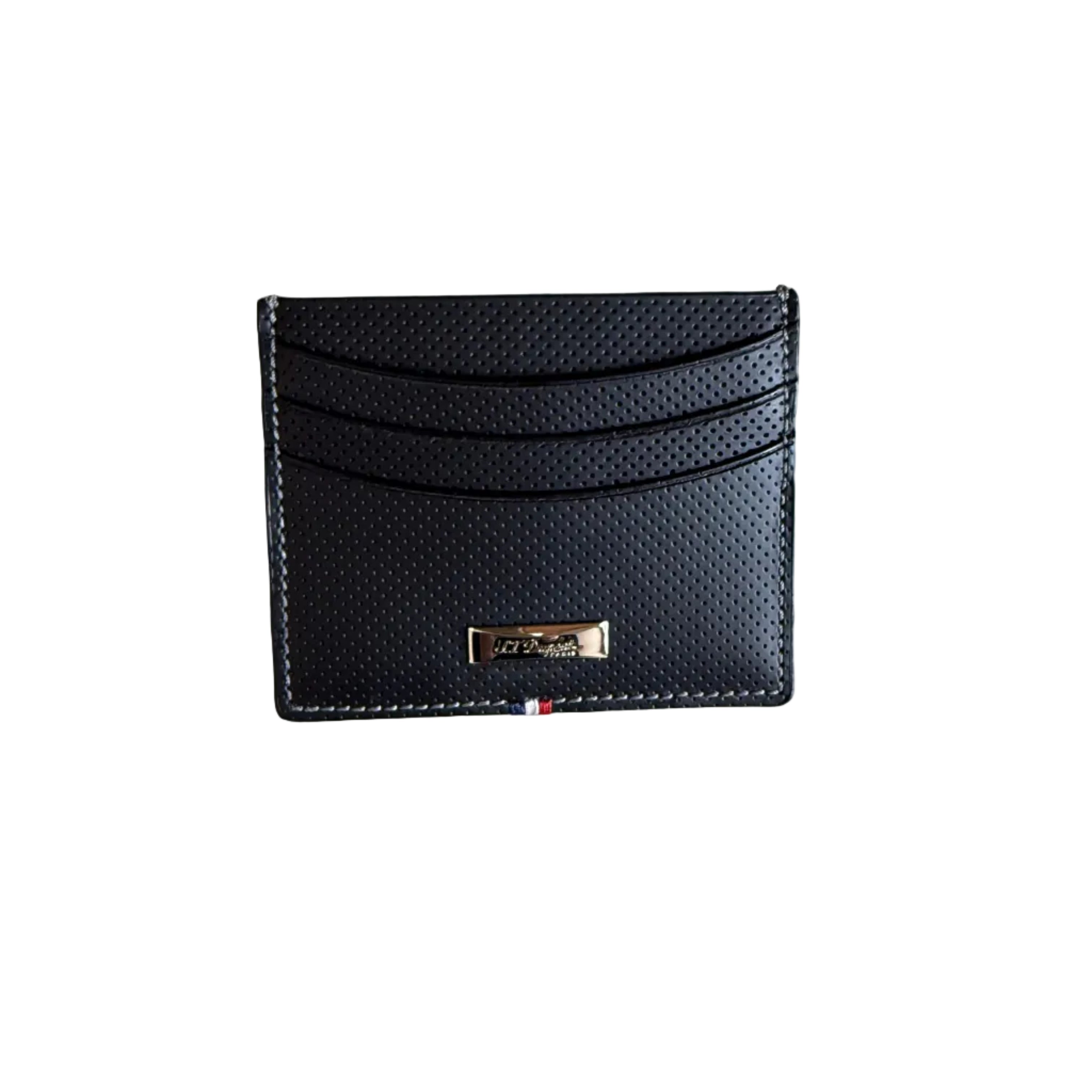 S.T. Dupont Defi Perforated Black Leather Cardholder 170406DC
