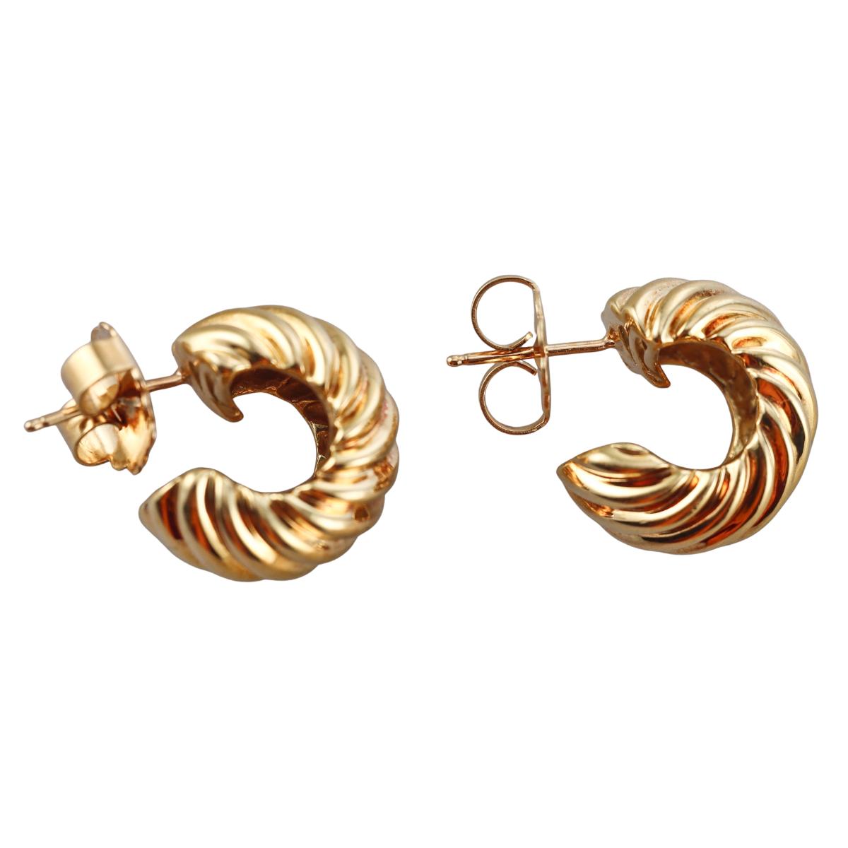 David Yurman 18K Gold Sculpted Cable Hoop Earrings