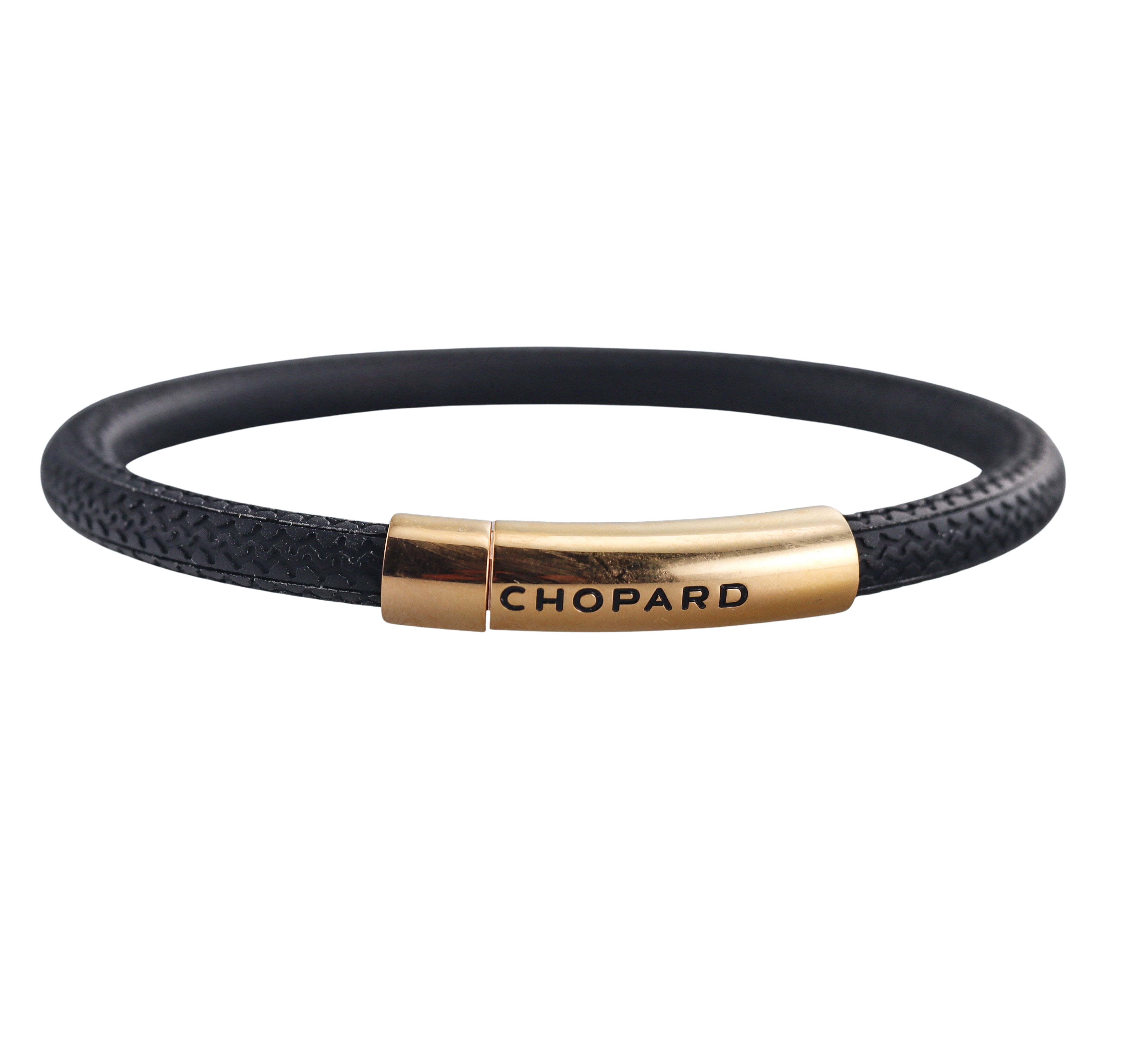 Chopard Mille Miglia Black Cord Gold Tone Men's Bracelet