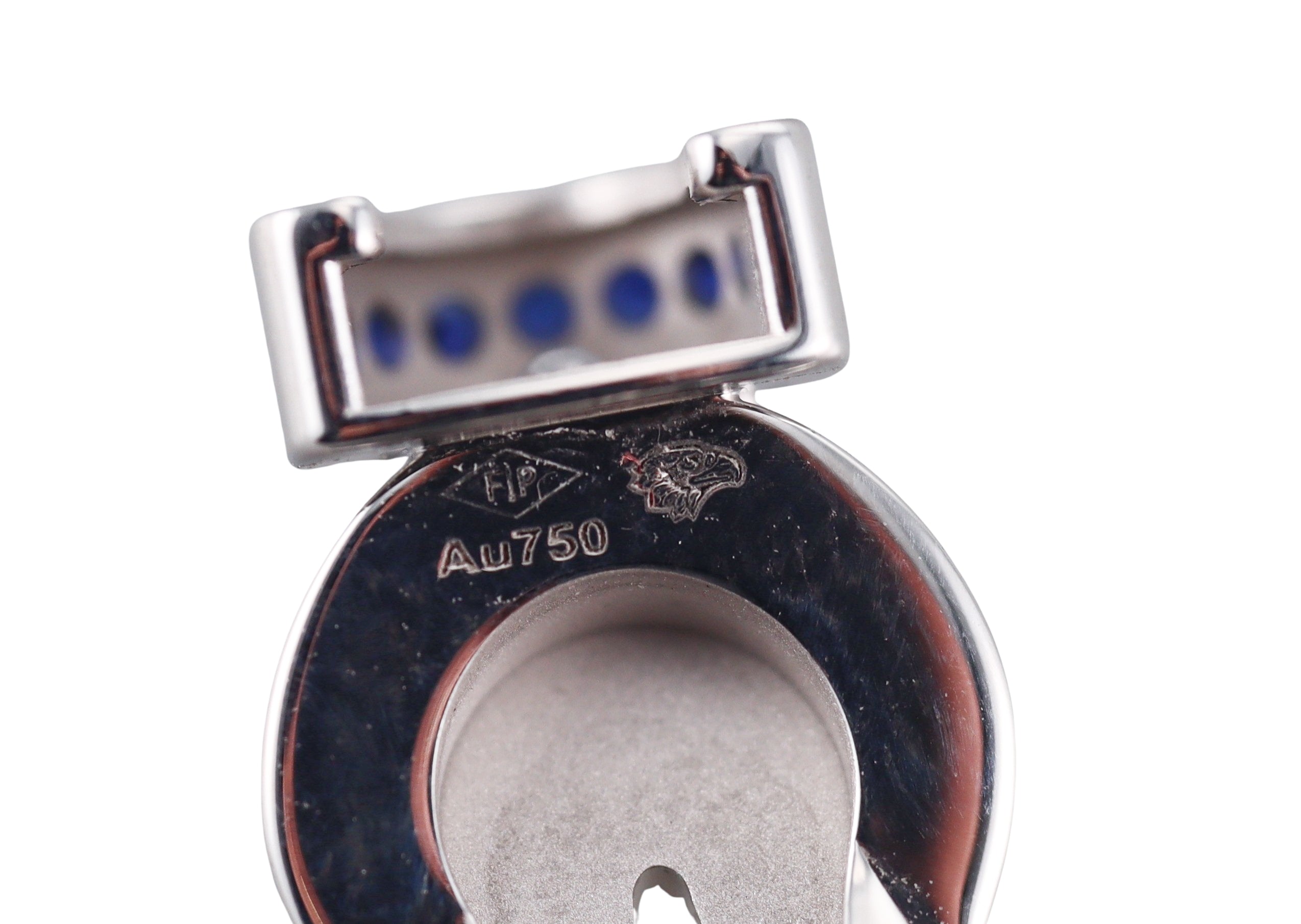 Fred Force 10 18k White Gold London Dark Blue/Blue Topaz Buckle Small