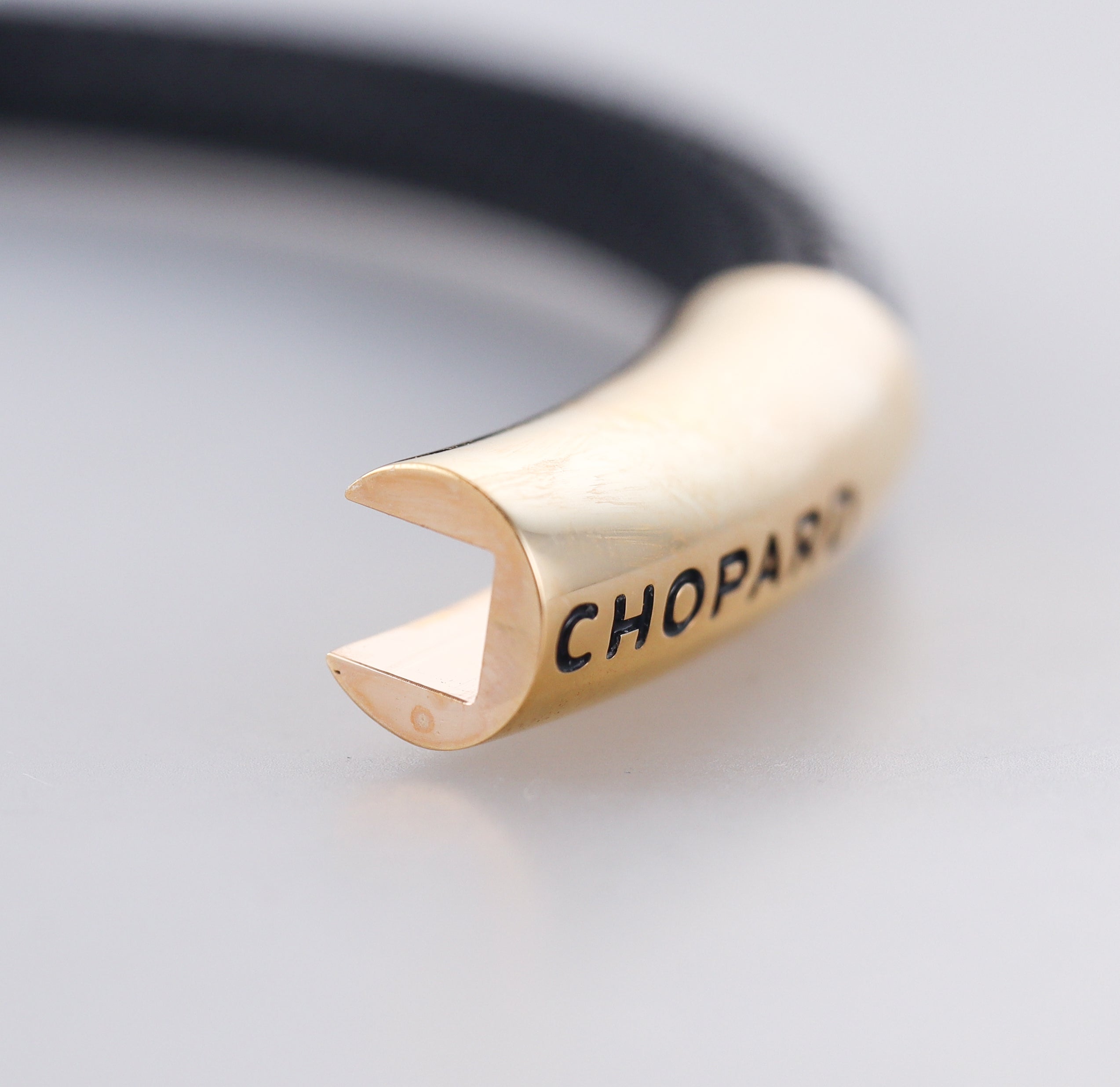 Chopard Mille Miglia Black Cord Gold Tone Men's Bracelet