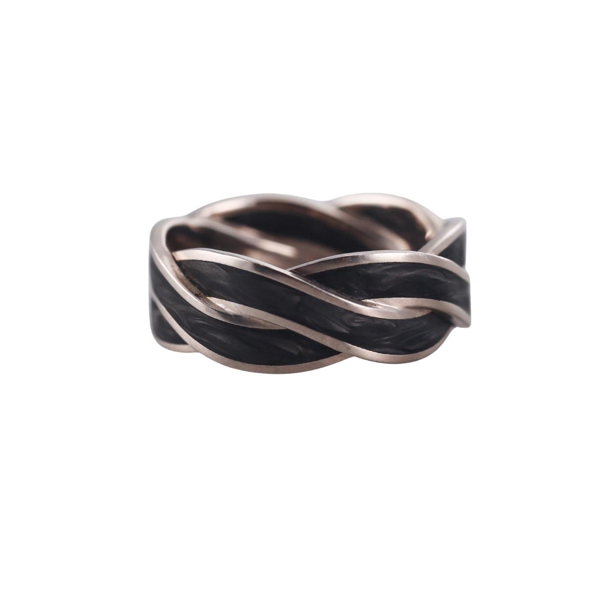 David Yurman Helios 18K Gold Forged Carbon Band Ring