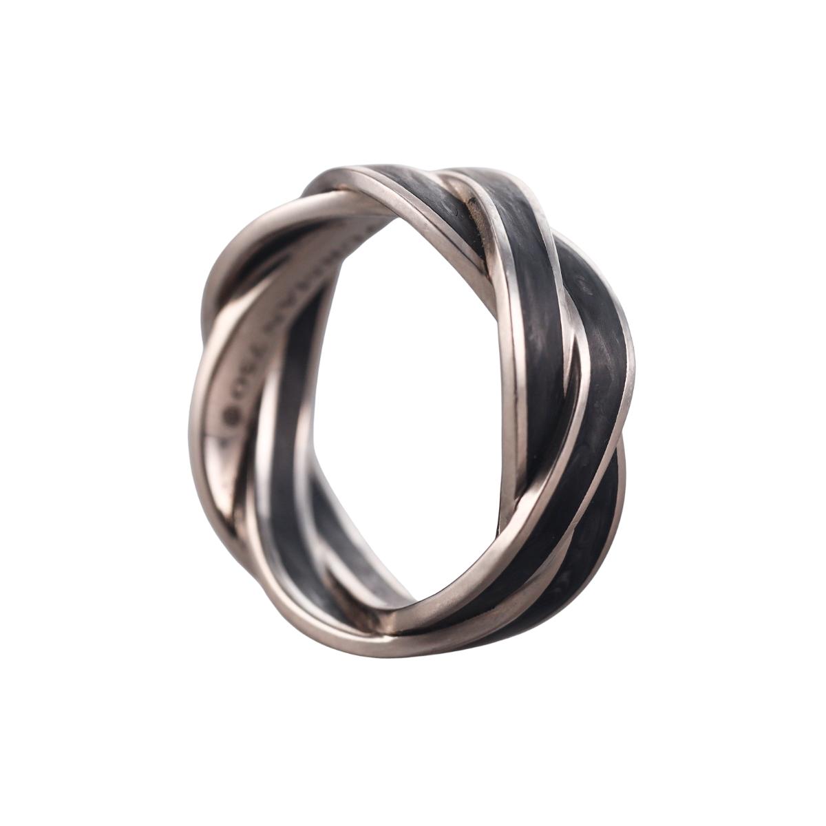 David Yurman Helios 18K Gold Forged Carbon Band Ring
