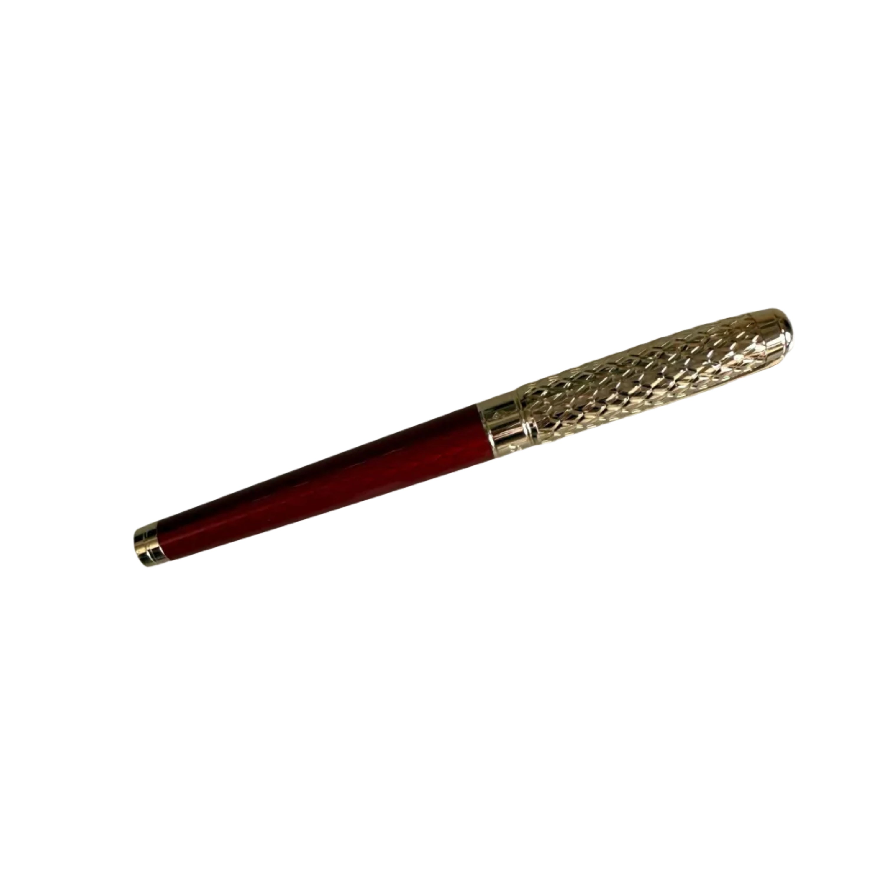 S.T. Dupont Line D Eternity Dragon Scale Guilloche Burgundy & Gold Fountain Pen 420028L