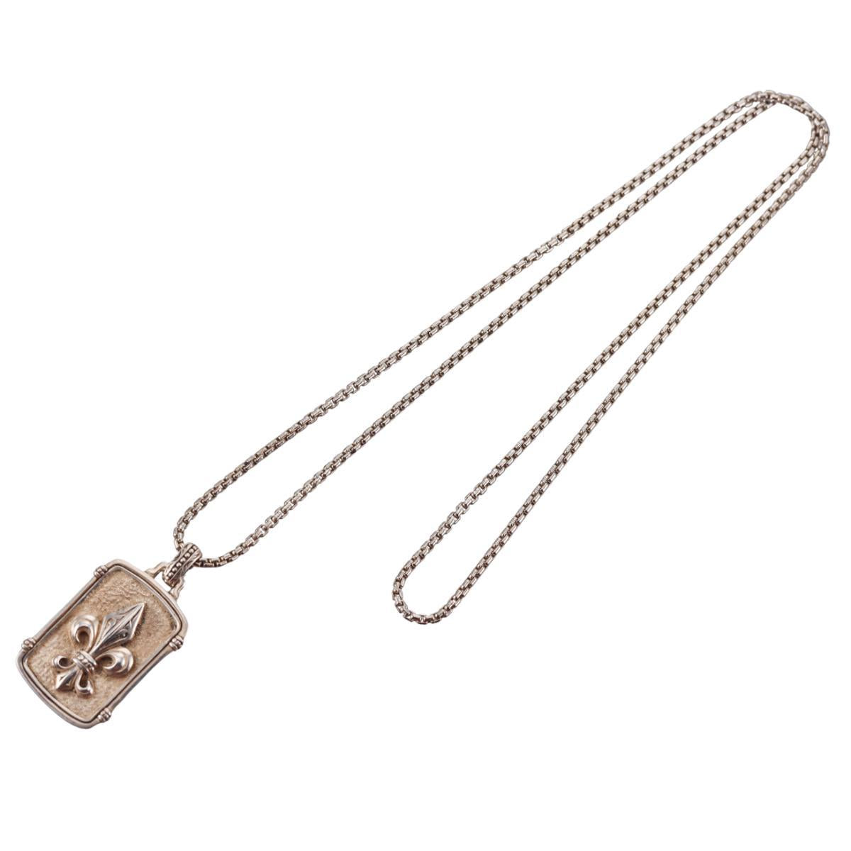 Scott Kay Sterling Silver Fleur De Lis Dog Pendant Necklace
