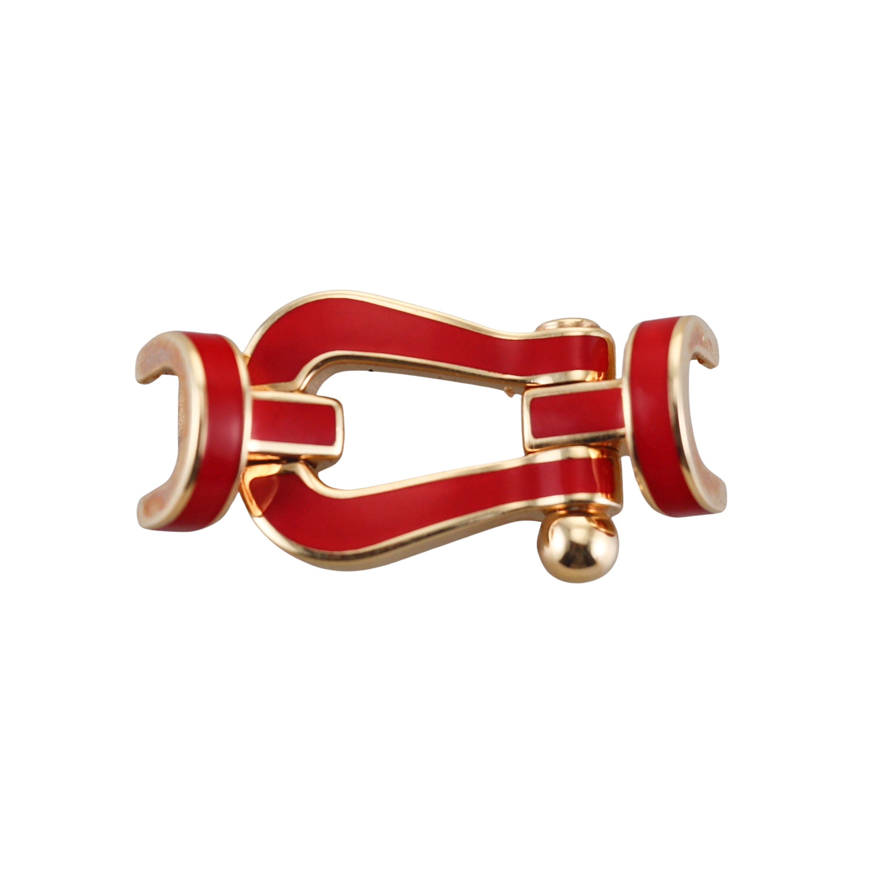 Fred Force 10 18k Yellow Gold Red Enamel Buckle Medium
