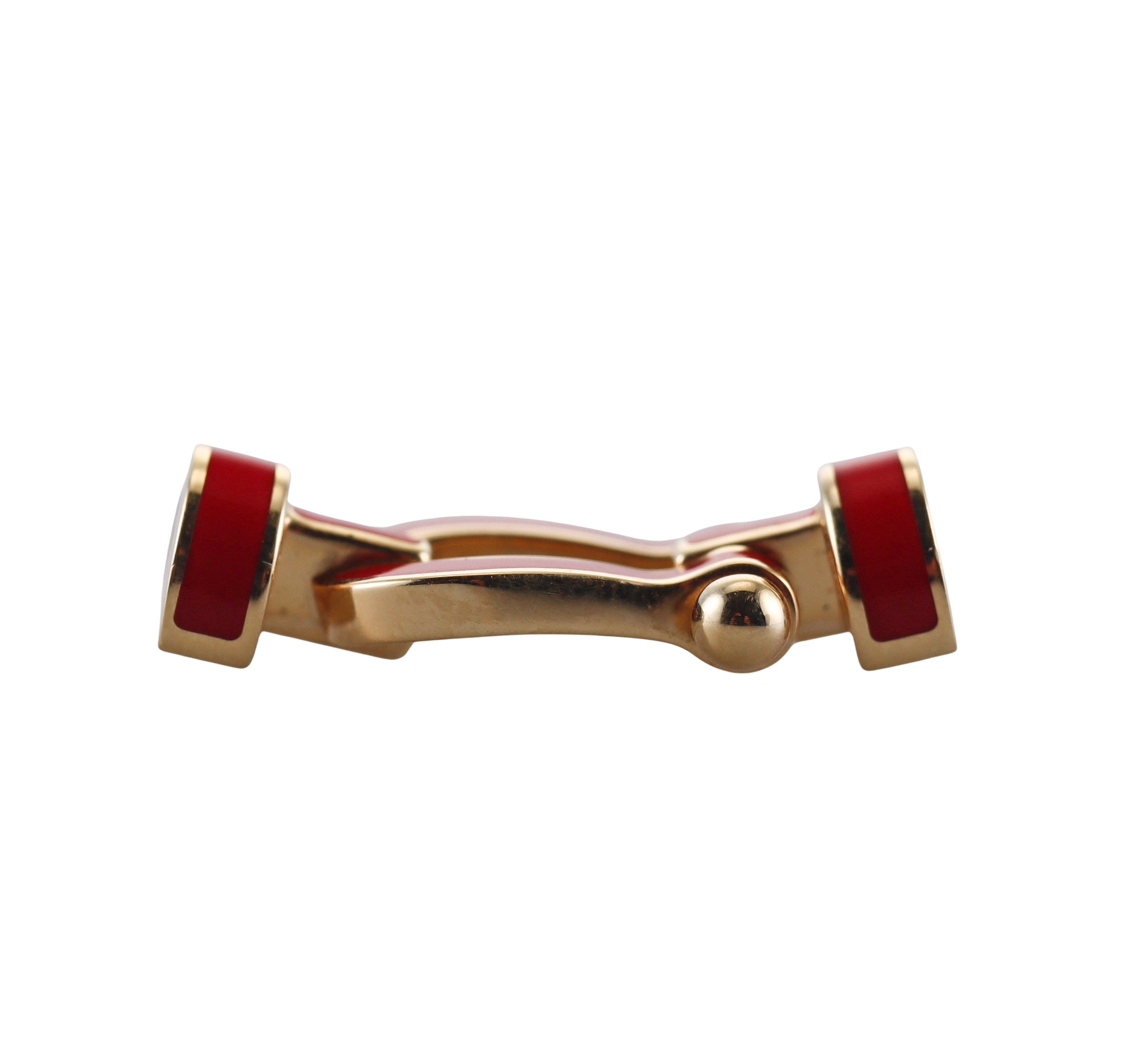 Fred Force 10 18k Yellow Gold Red Enamel Buckle Small