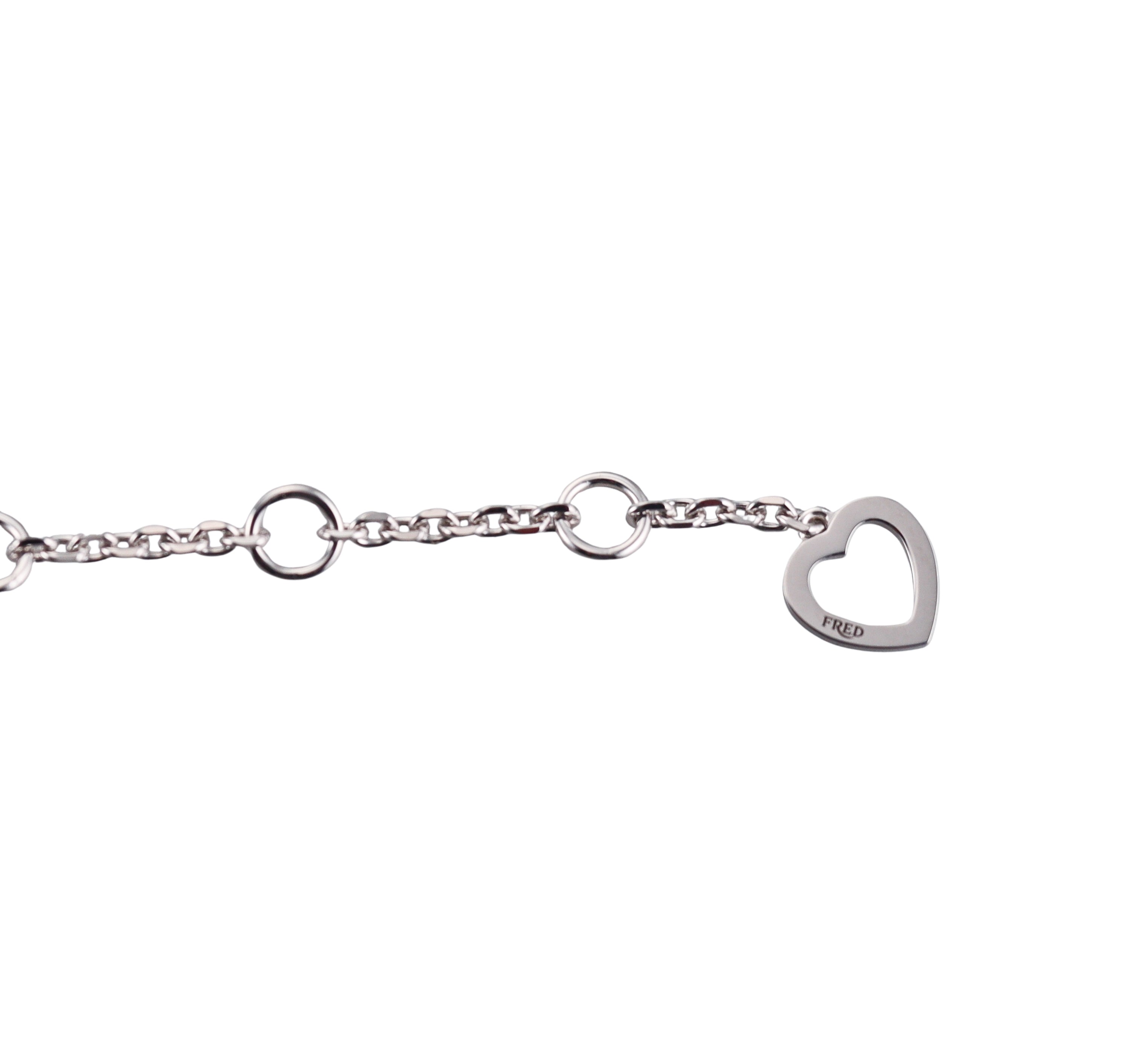 Fred Pretty Woman 18k White Gold Diamond Heart Bracelet