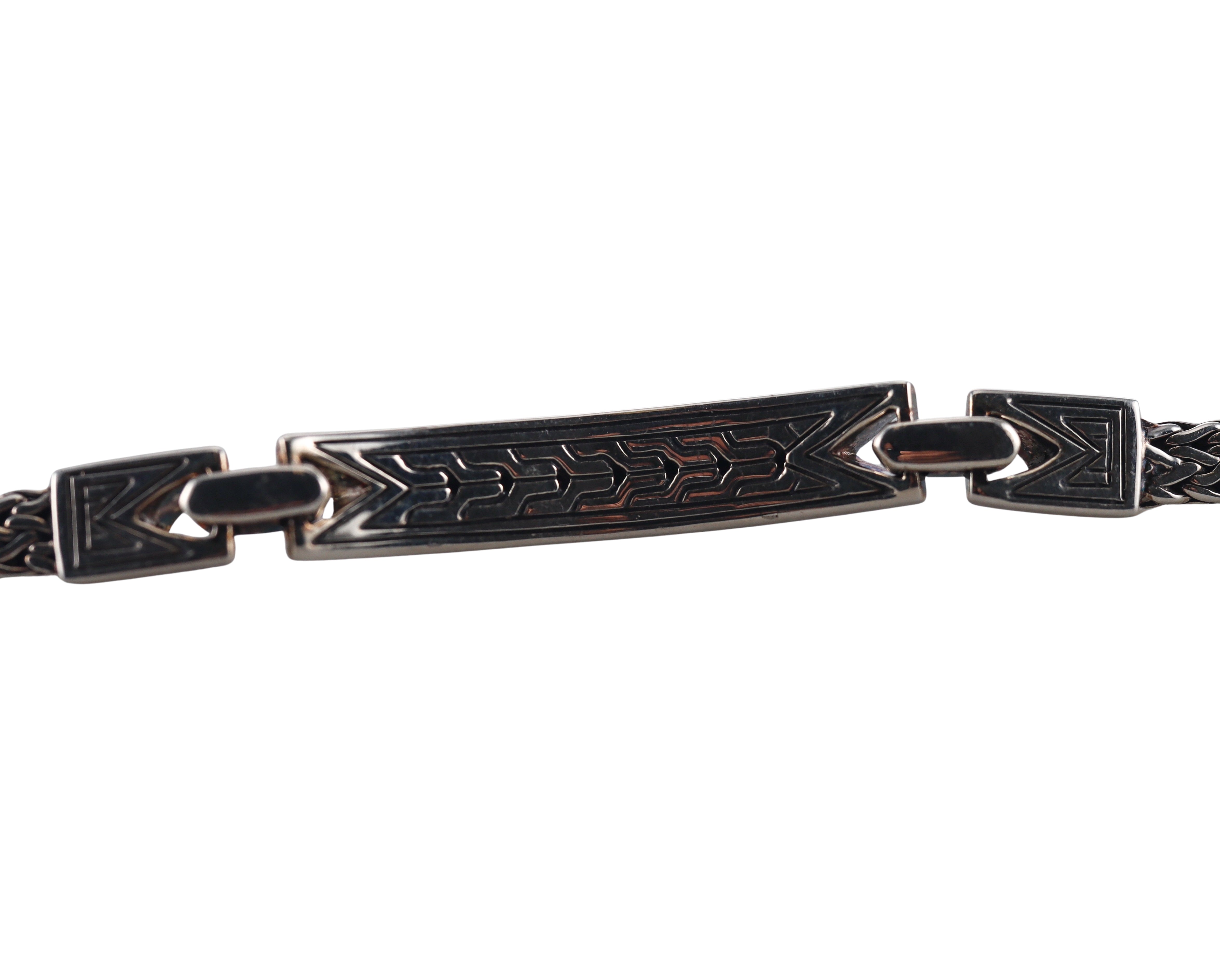 John Hardy Chain Sterling Silver Black Sapphire Bracelet Retail $1295