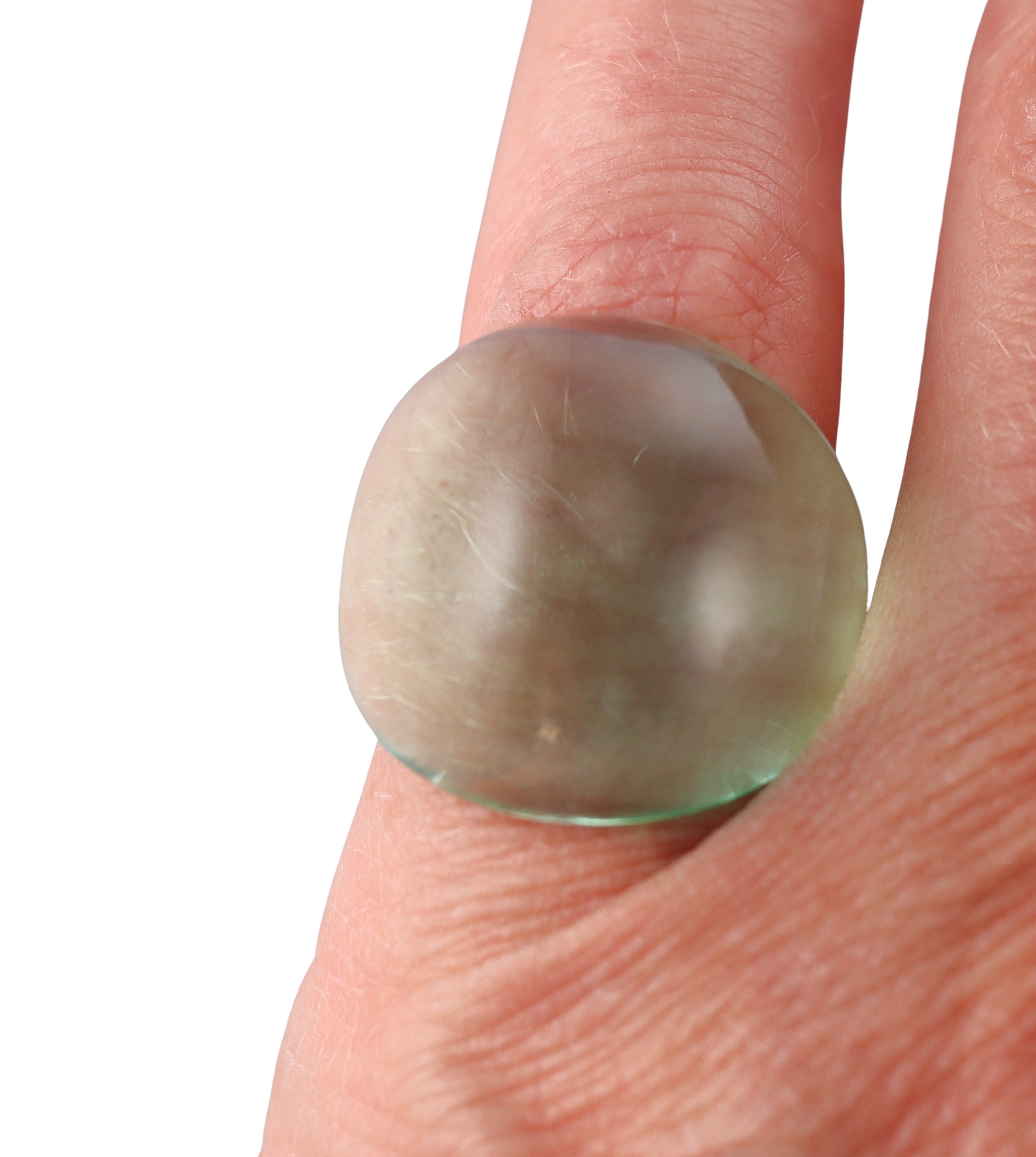 Lalique Cabochon Signet Light Green Crystal Ring 032700