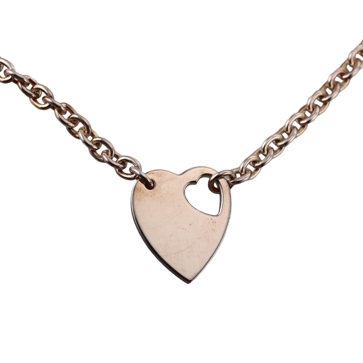 Gucci Trademark Heart Pendant Sterling Silver Necklace
