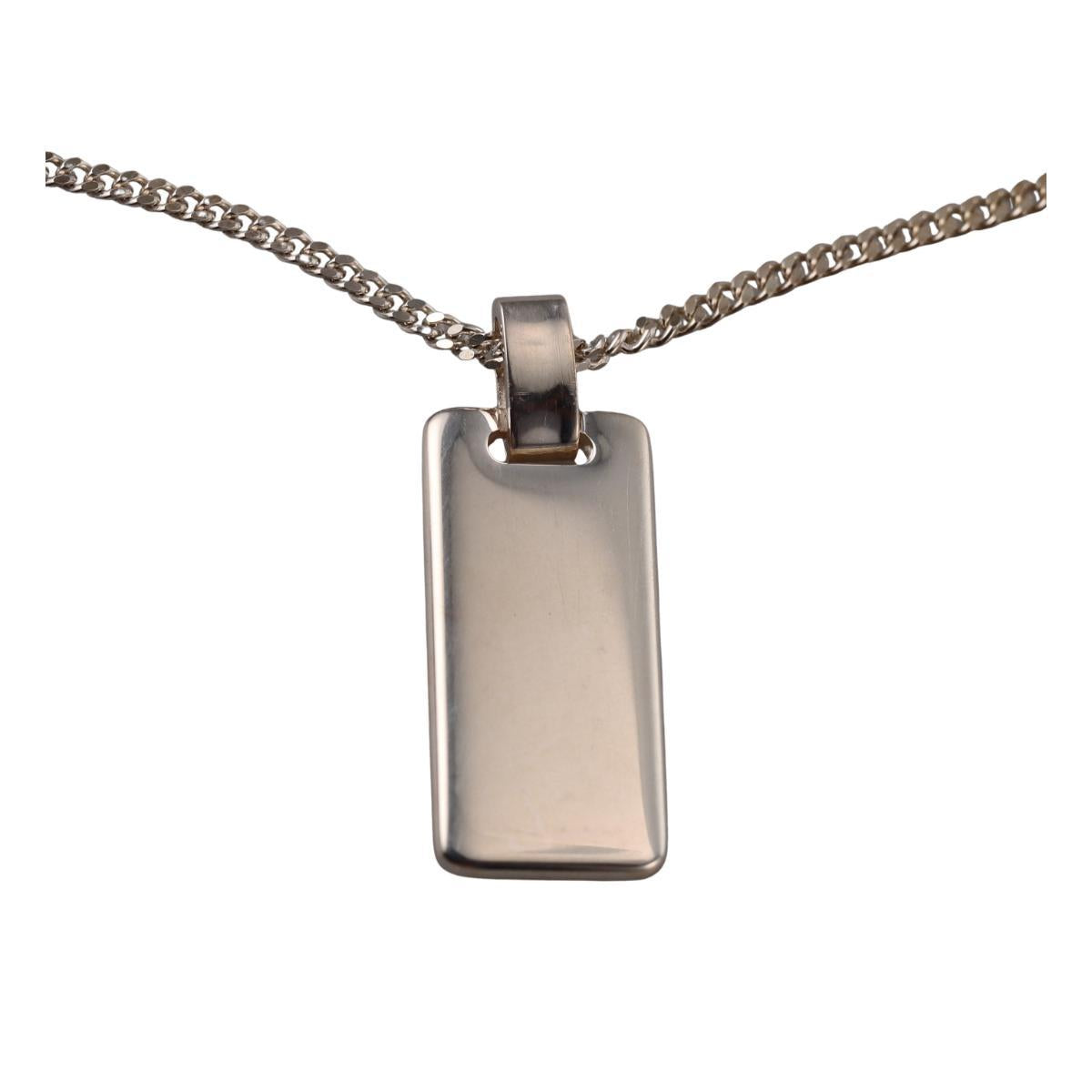 Gucci Signature Tag Sterling Silver Necklace