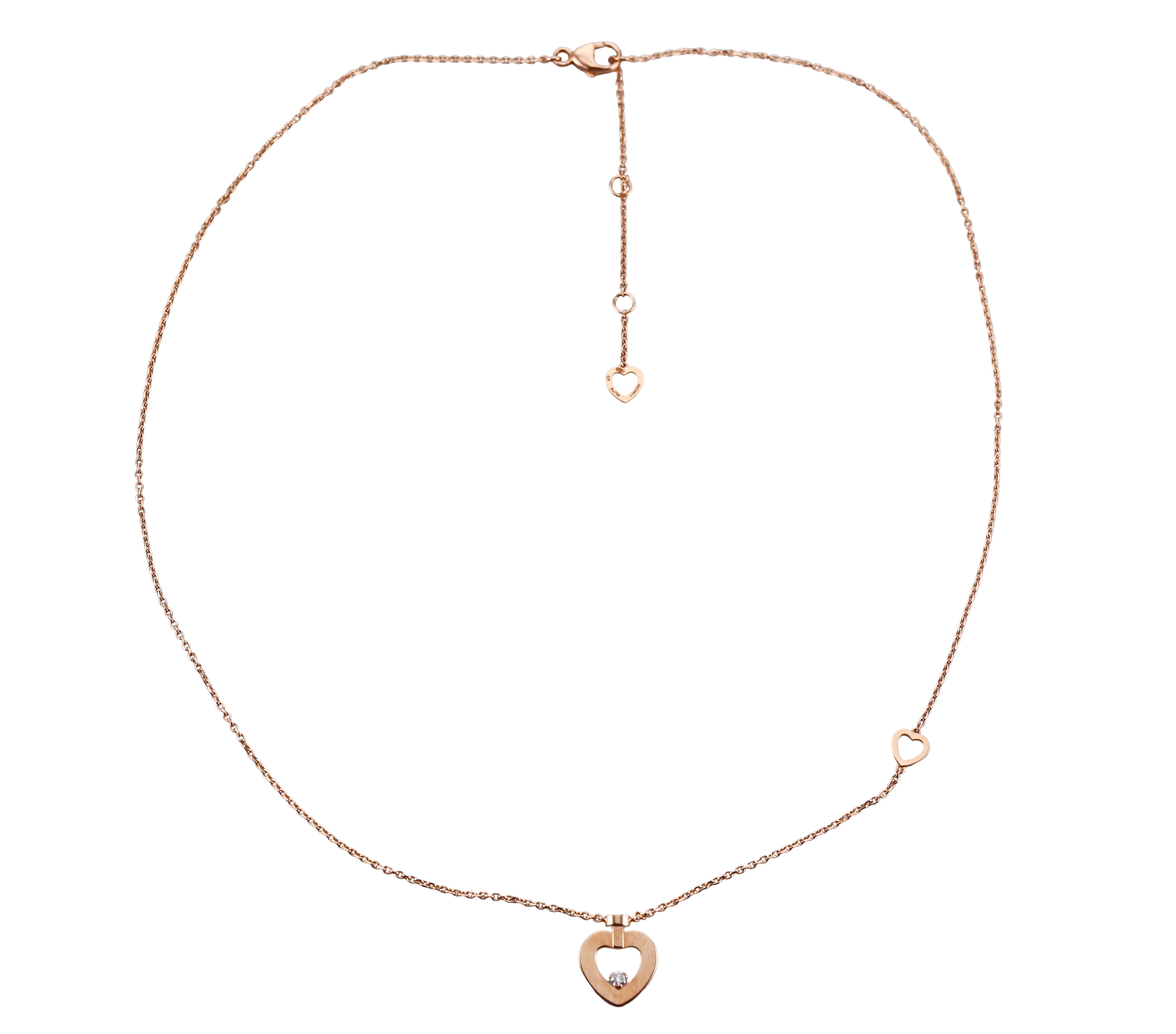 Fred Pretty Woman 18k Rose Gold Diamond Heart Necklace XS