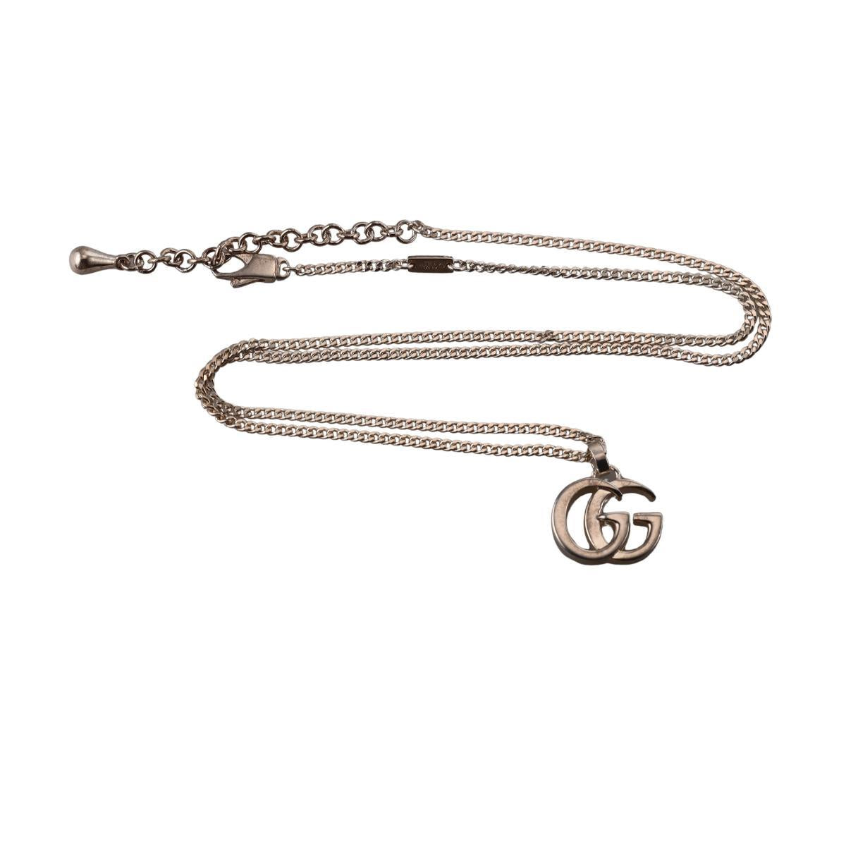 Gucci Marmont GG Pendant Sterling Silver Necklace