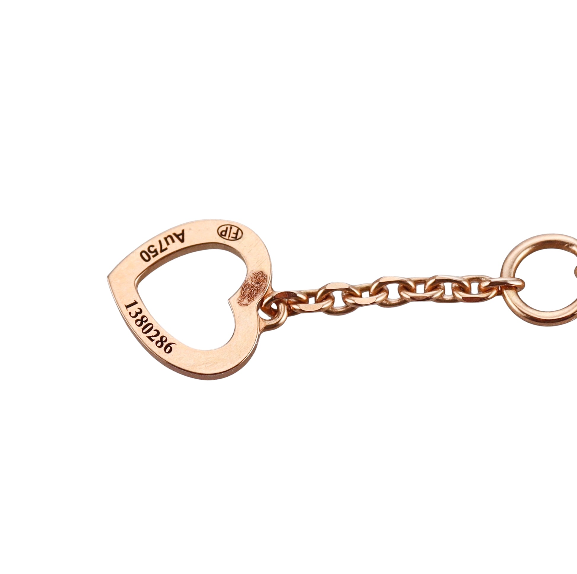 Fred Pretty Woman 18k Rose Gold Diamond Heart Necklace XS