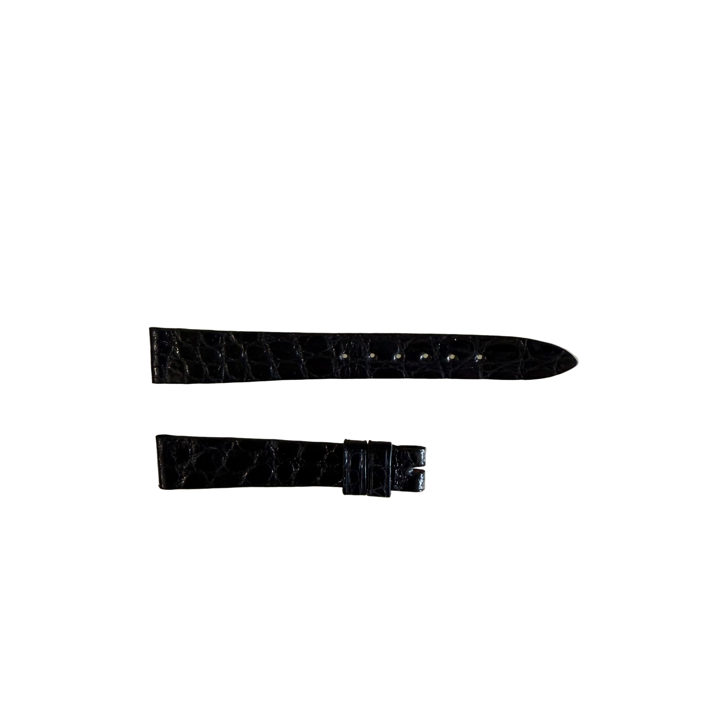 Authentic Breguet Black Shiny Crocodile Watch Strap Band 12mm