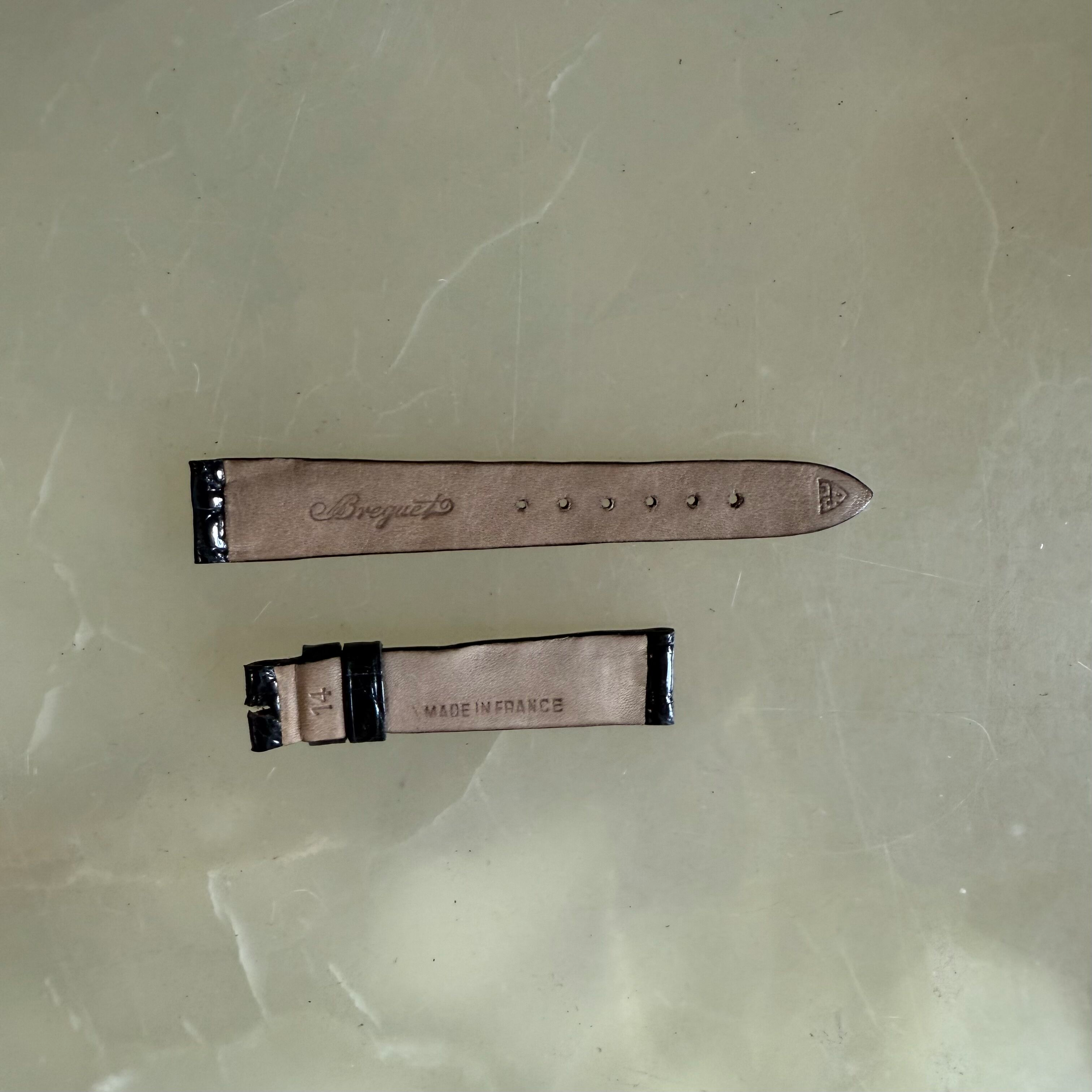 Authentic Breguet Black Crocodile Watch Strap Band 14mm