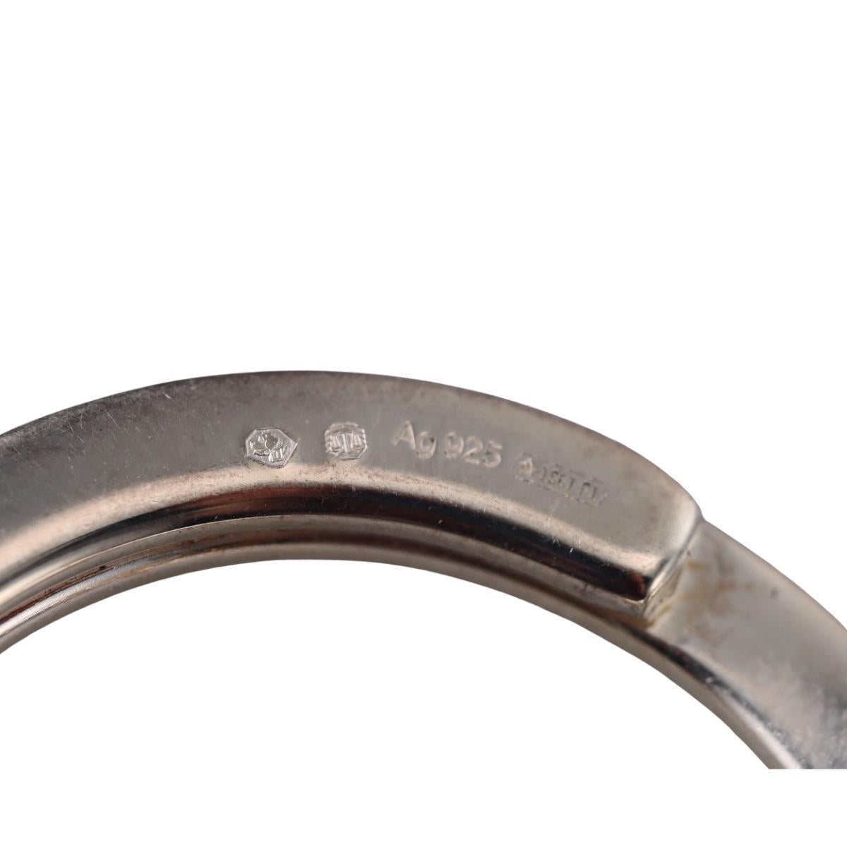 Gucci Signature GG Engraved Sterling Silver Key Ring