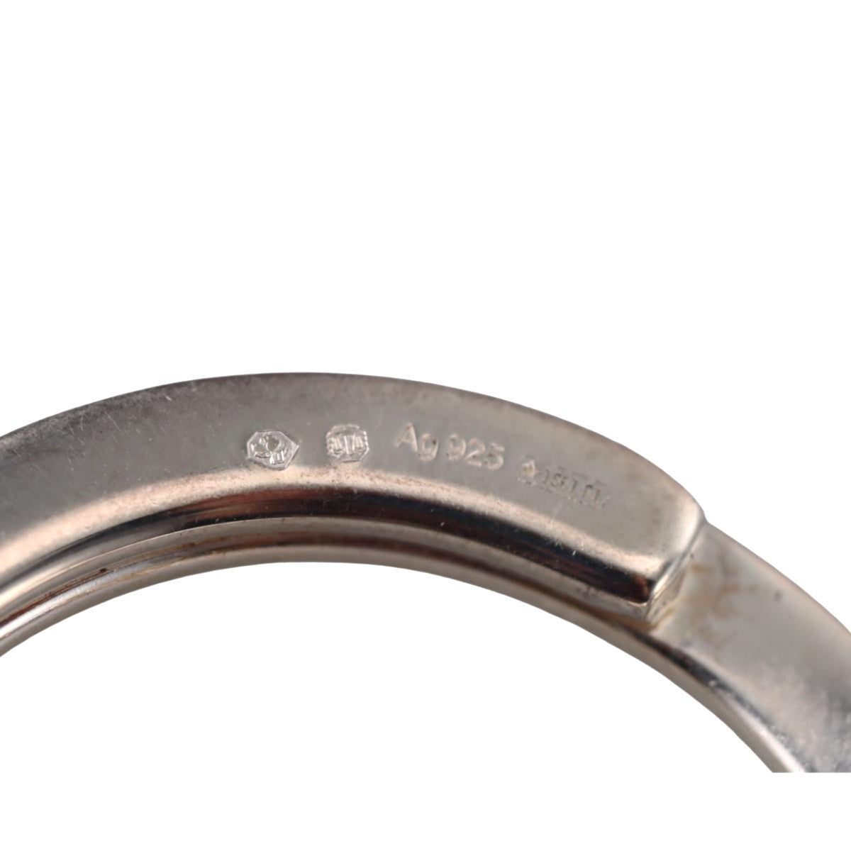 Gucci Signature GG Engraved Sterling Silver Key Ring