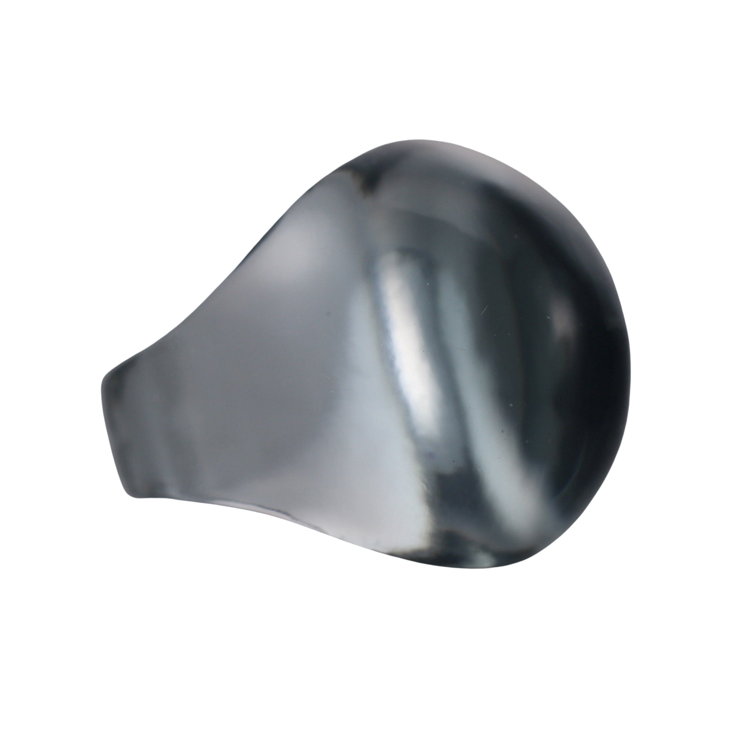 Lalique Cabochon Signet Blue Crystal Ring 028159