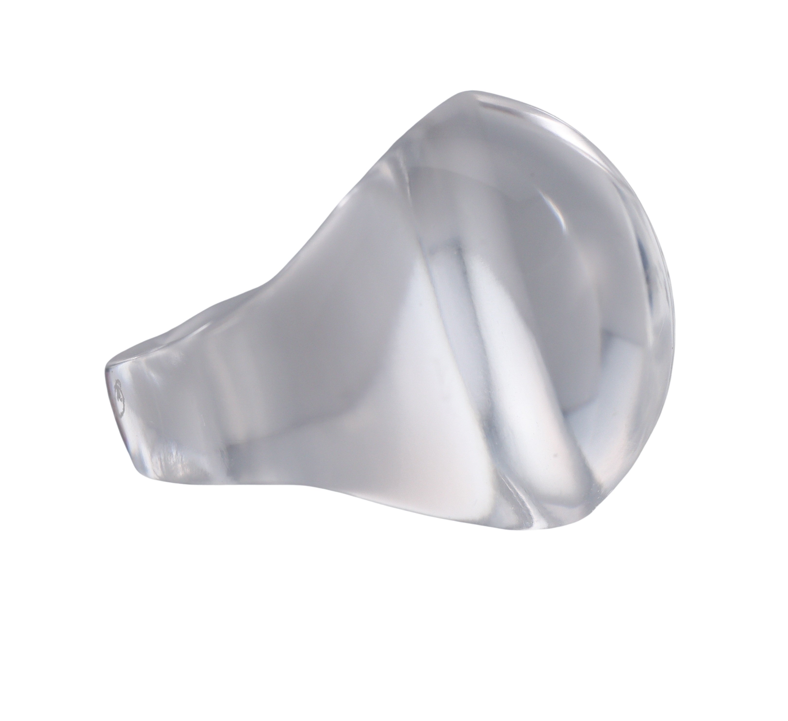 Lalique Cabochon Signet Clear Crystal Ring 490 / 016180