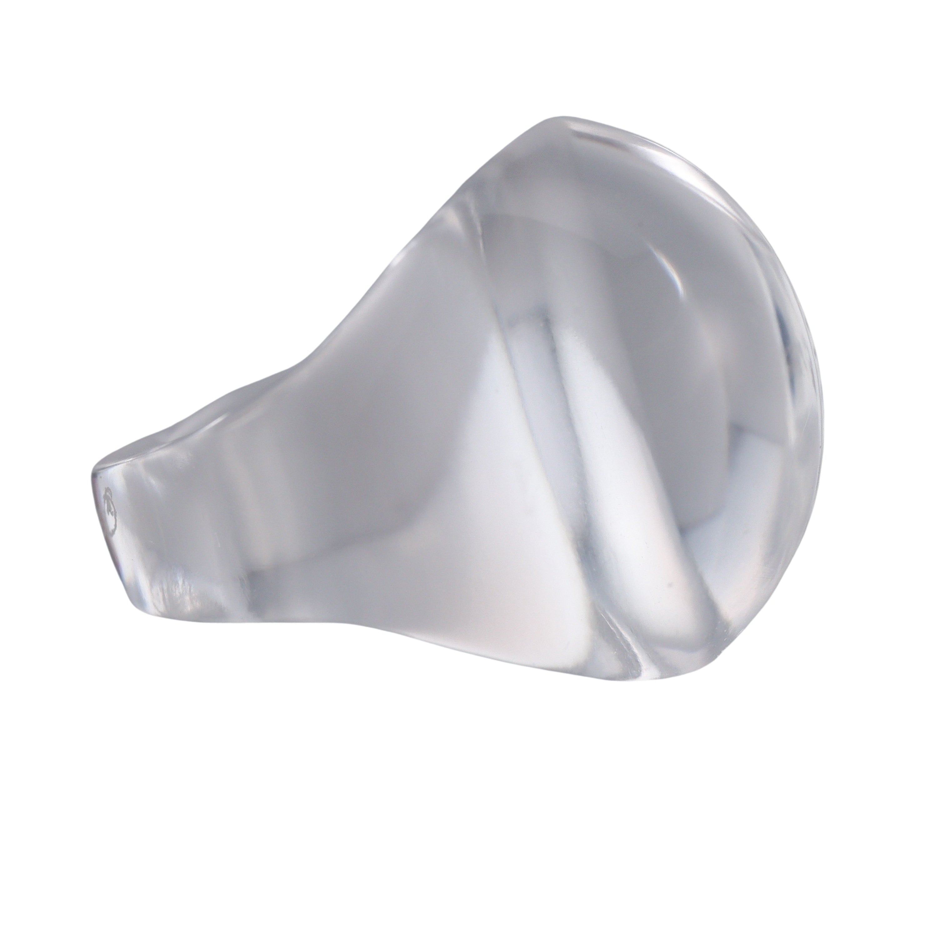 Lalique Cabochon Signet Clear Crystal Ring 490 / 016180