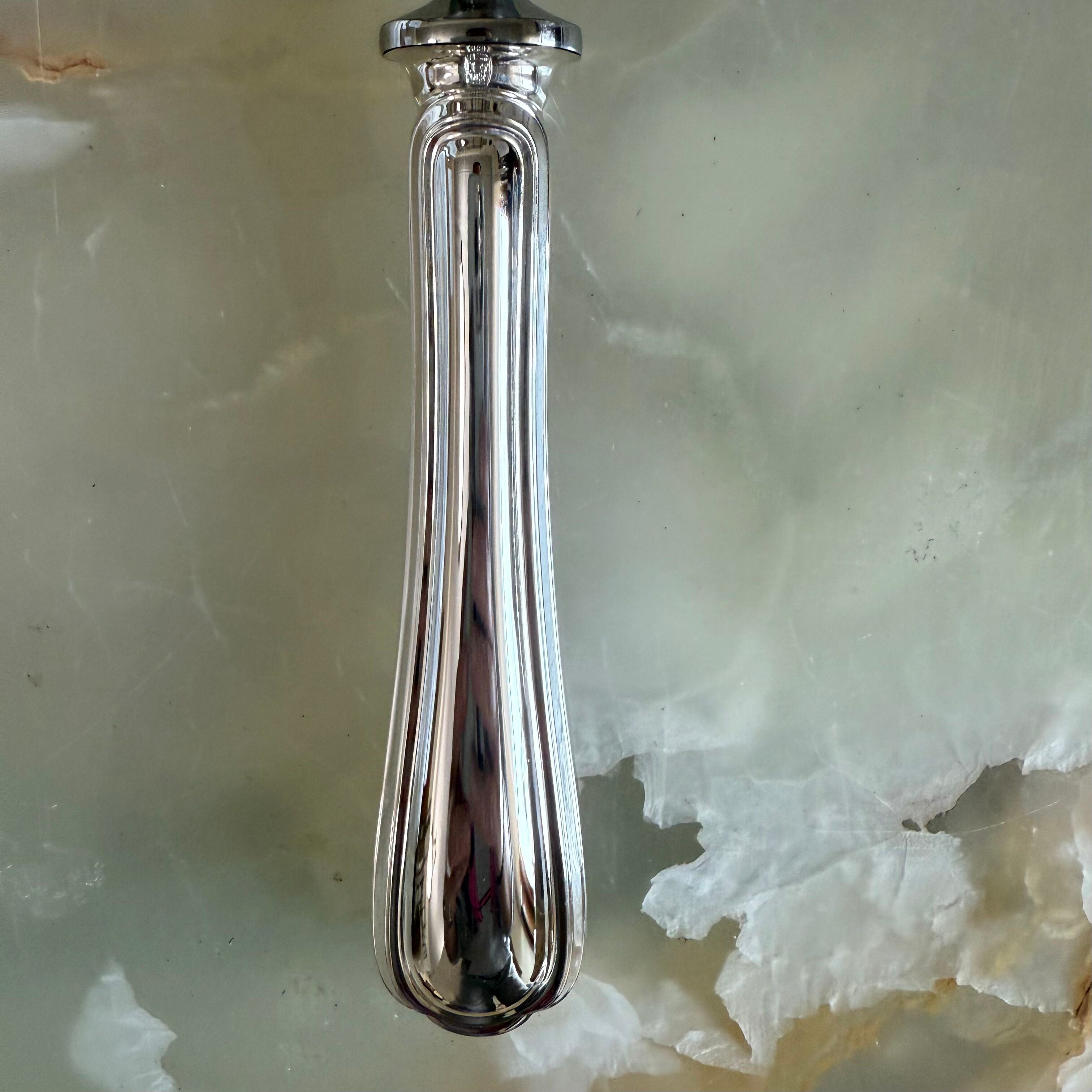 Christofle Spatours Silver Plated Carving Knife Fork Set 0012064-0012085