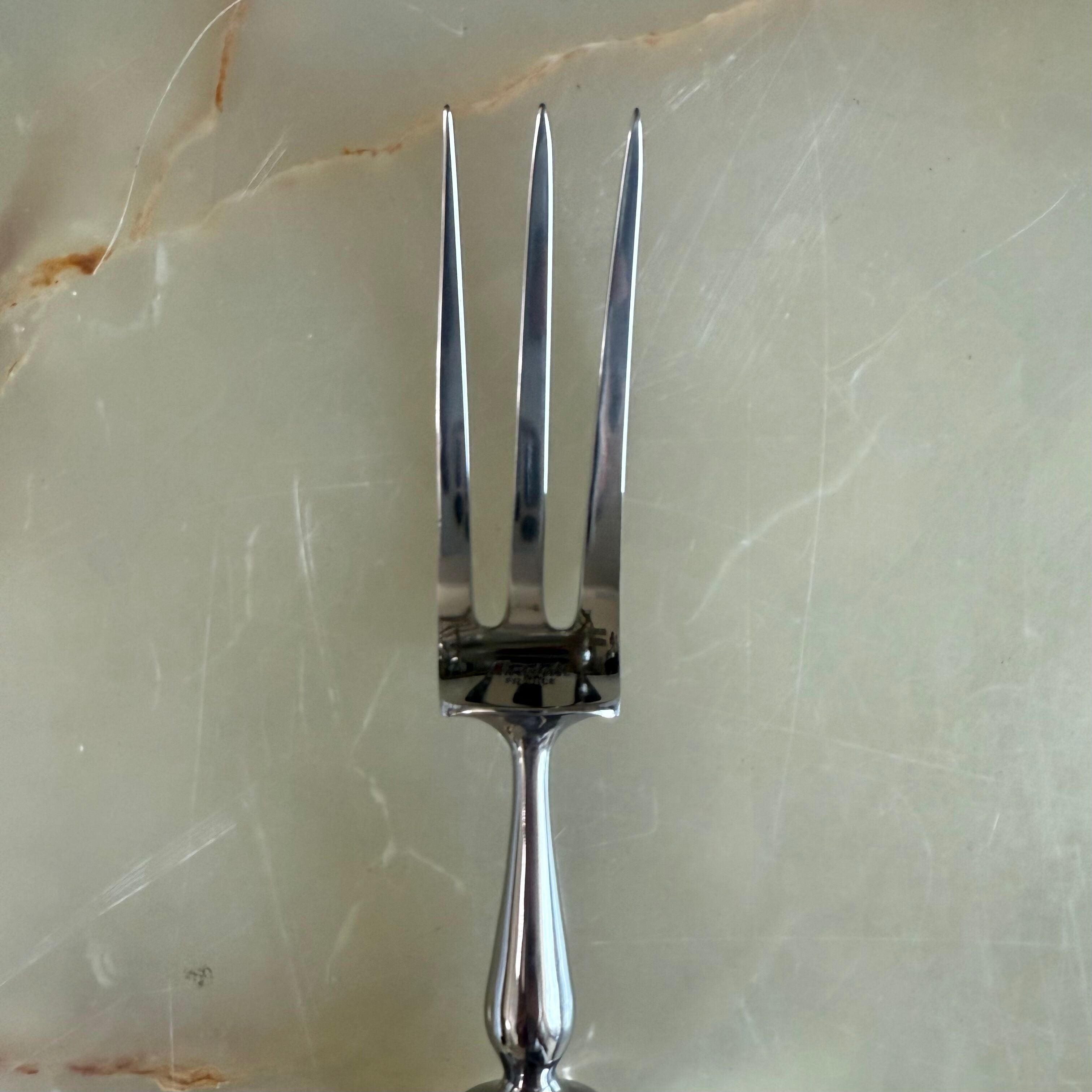 Christofle Spatours Silver Plated Carving Knife Fork Set 0012064-0012085