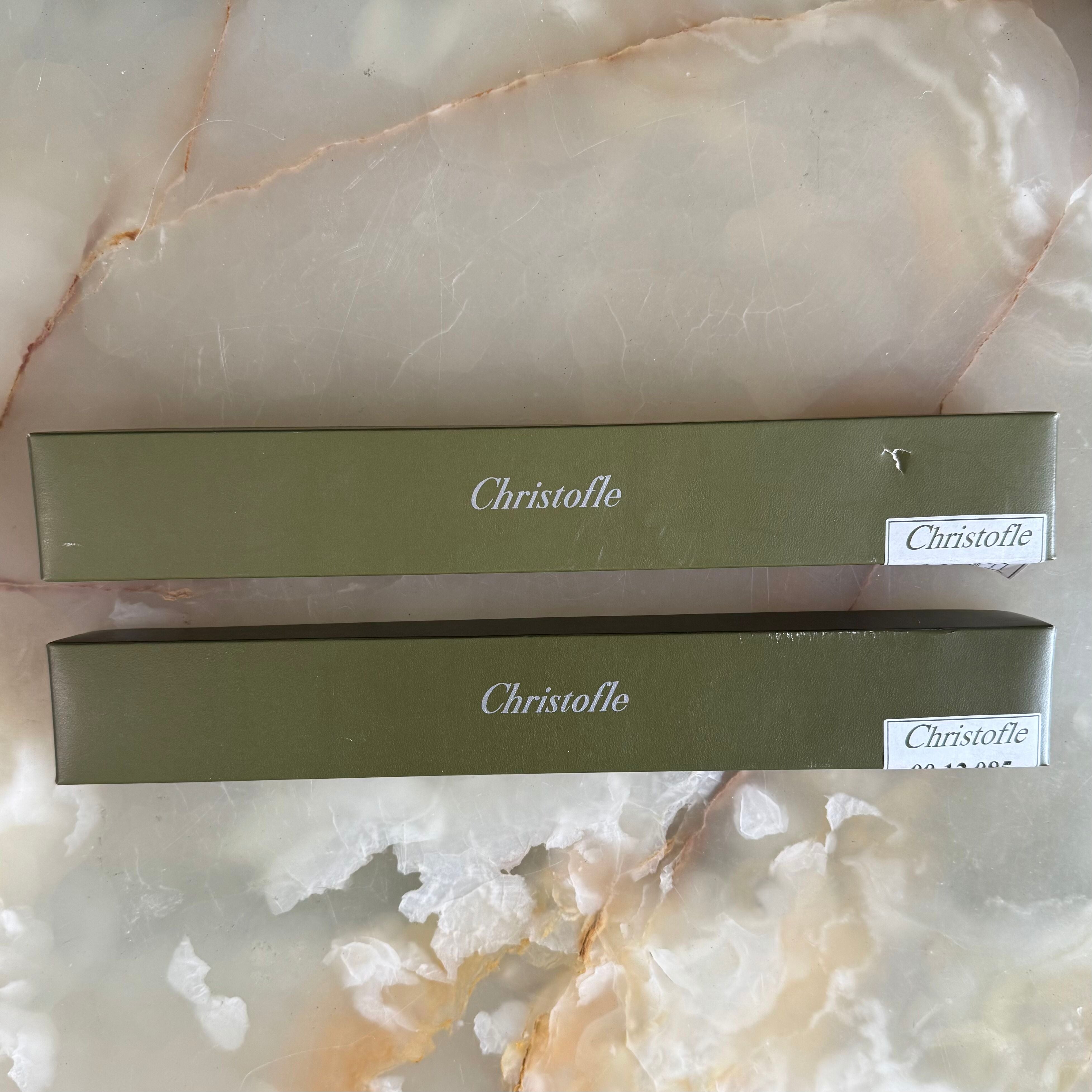 Christofle Spatours Silver Plated Carving Knife Fork Set 0012064-0012085