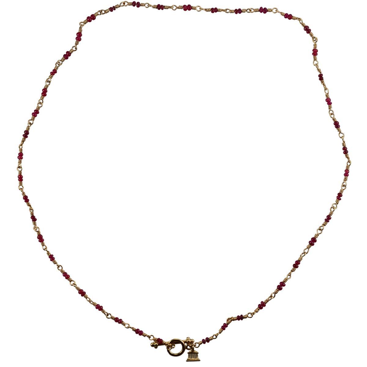 Temple St. Clair 18k Gold Ruby Toggle Necklace