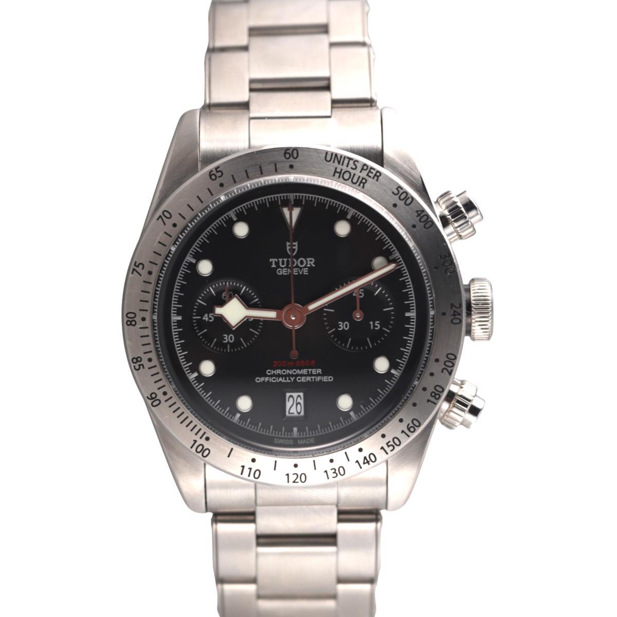 Tudor Black Bay Chronograph Black Dial Steel Automatic Watch 79350