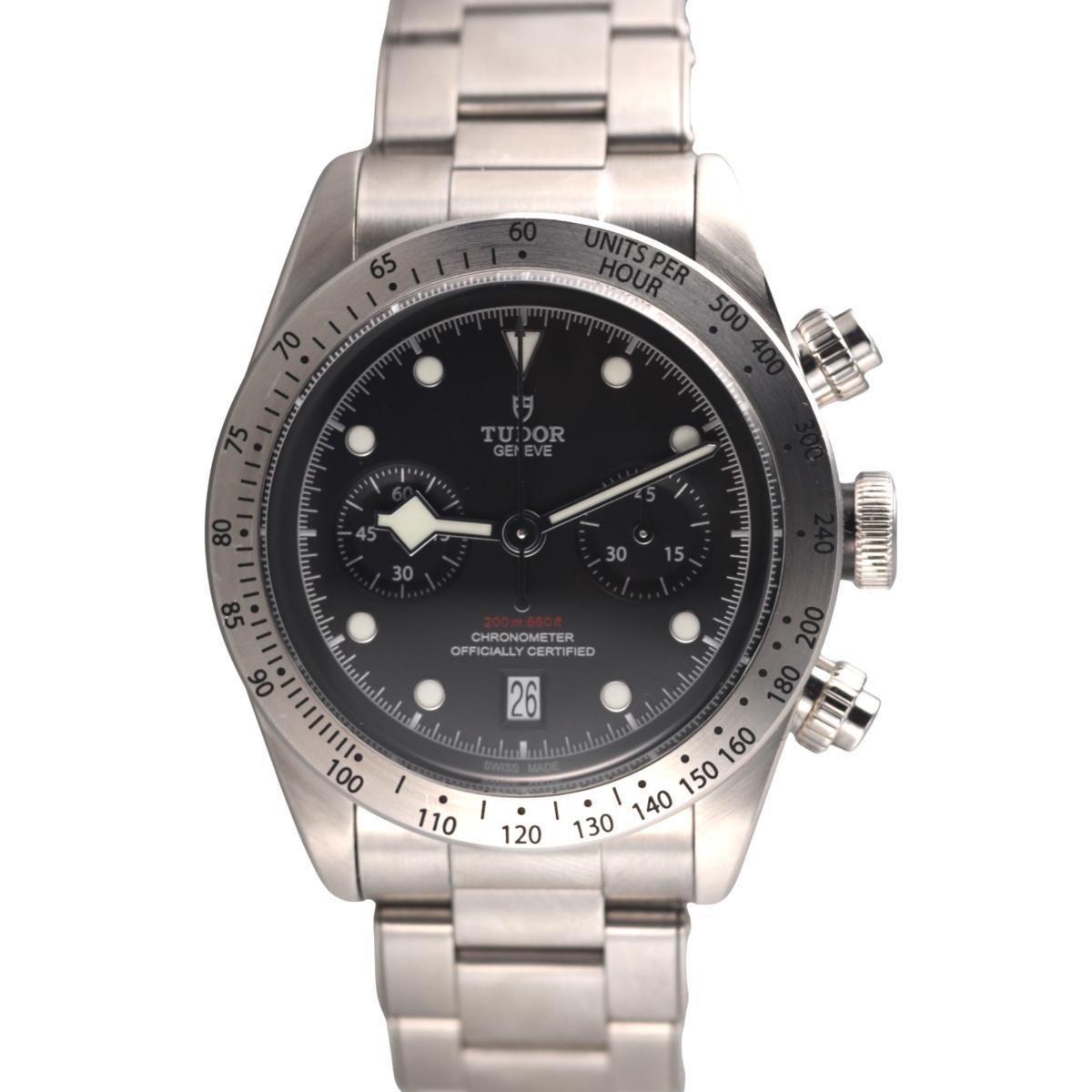Tudor Black Bay Chronograph Black Dial Steel Automatic Watch 79350