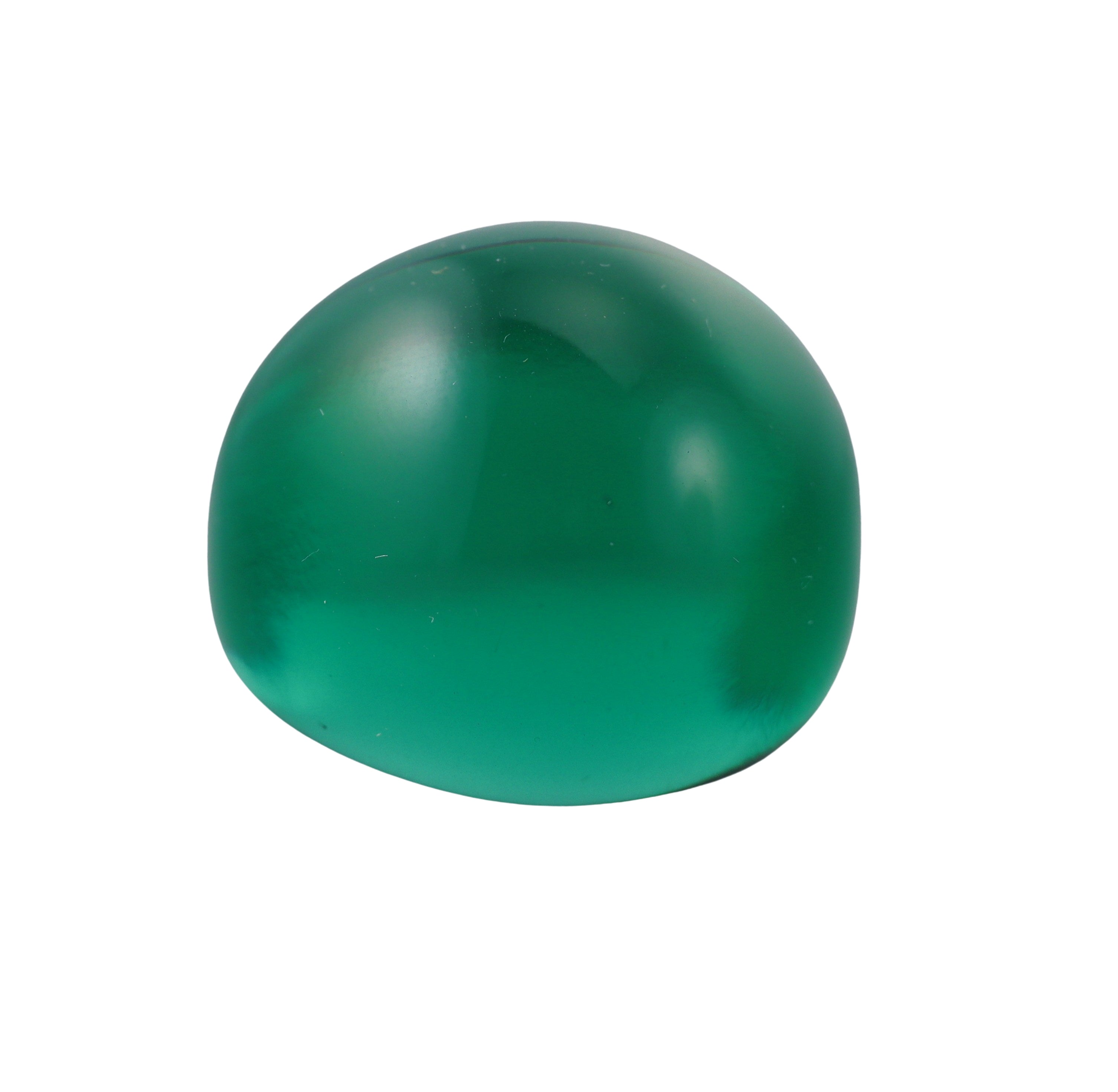Lalique Cabochon Signet Green Crystal Ring 026858