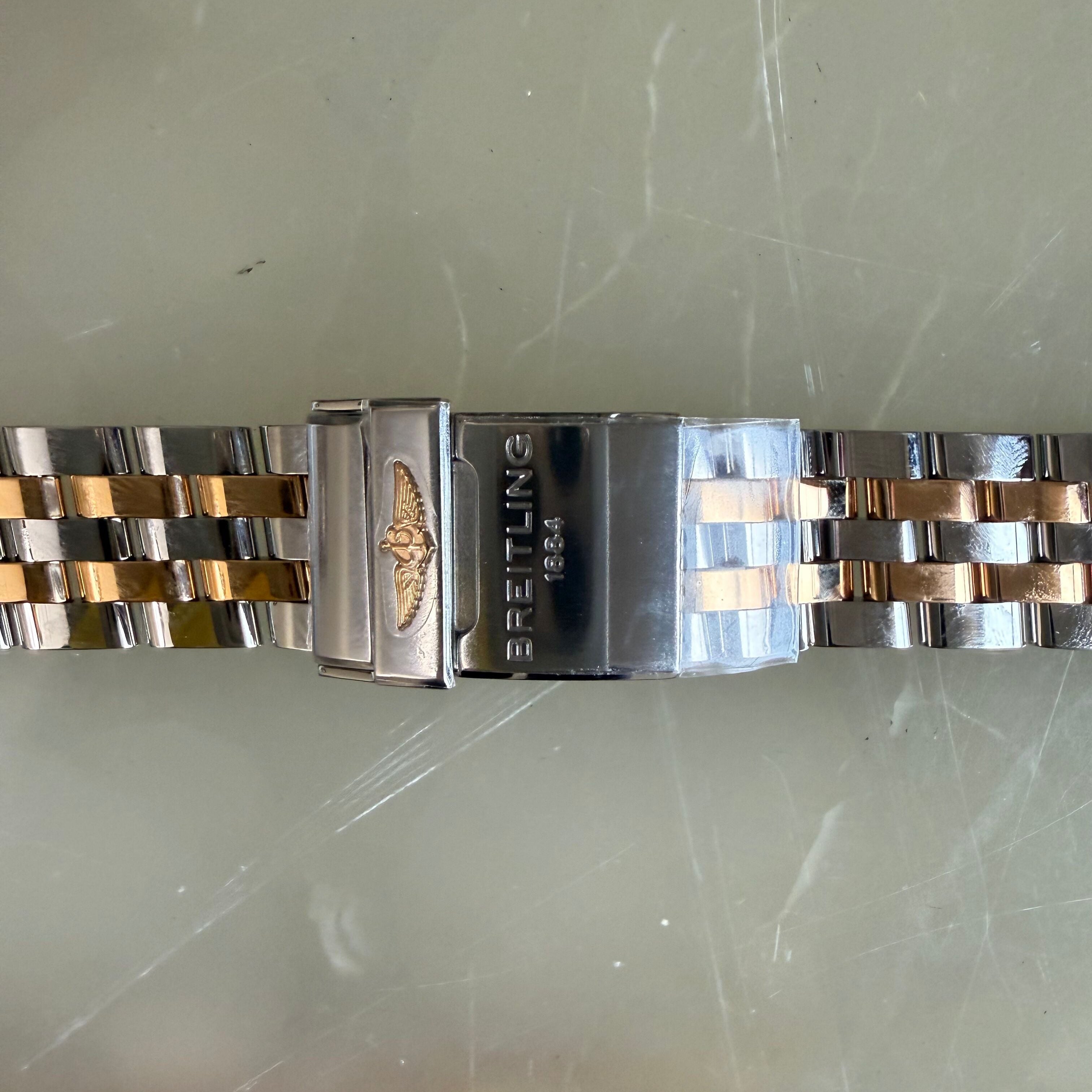 Authentic Breitling Stainless Steel Gold 18mm Watch Bracelet W1315