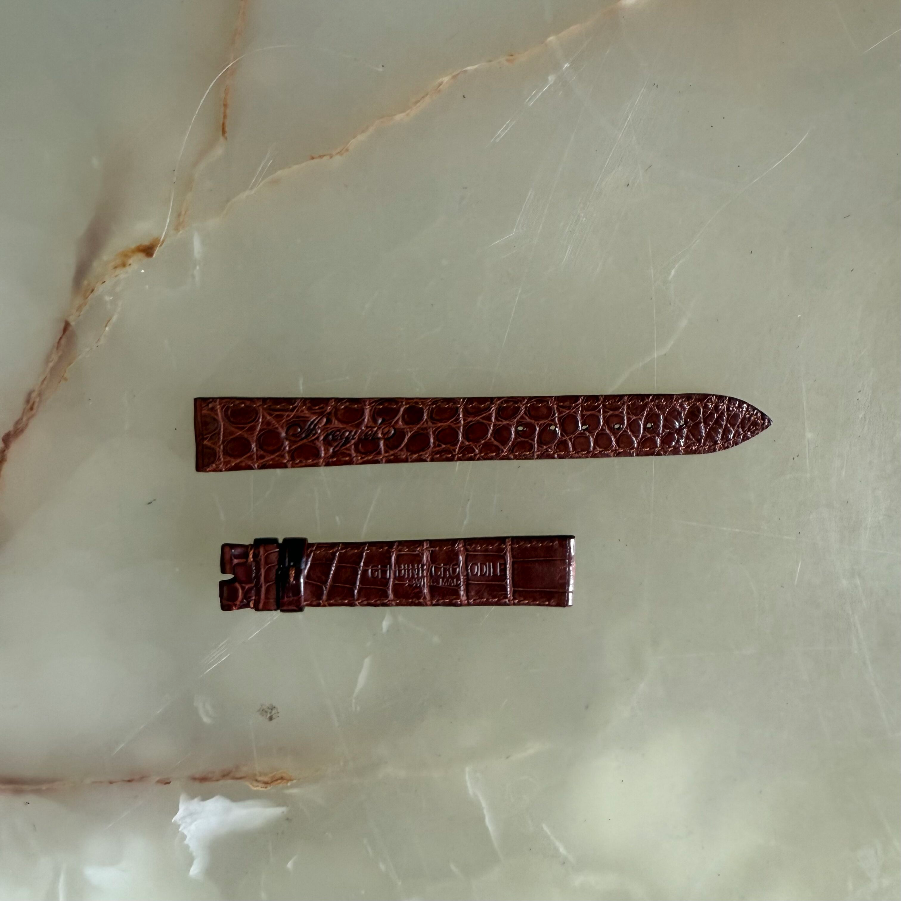 Authentic Breguet Brown Crocodile Watch Strap Band 16mm Stitched