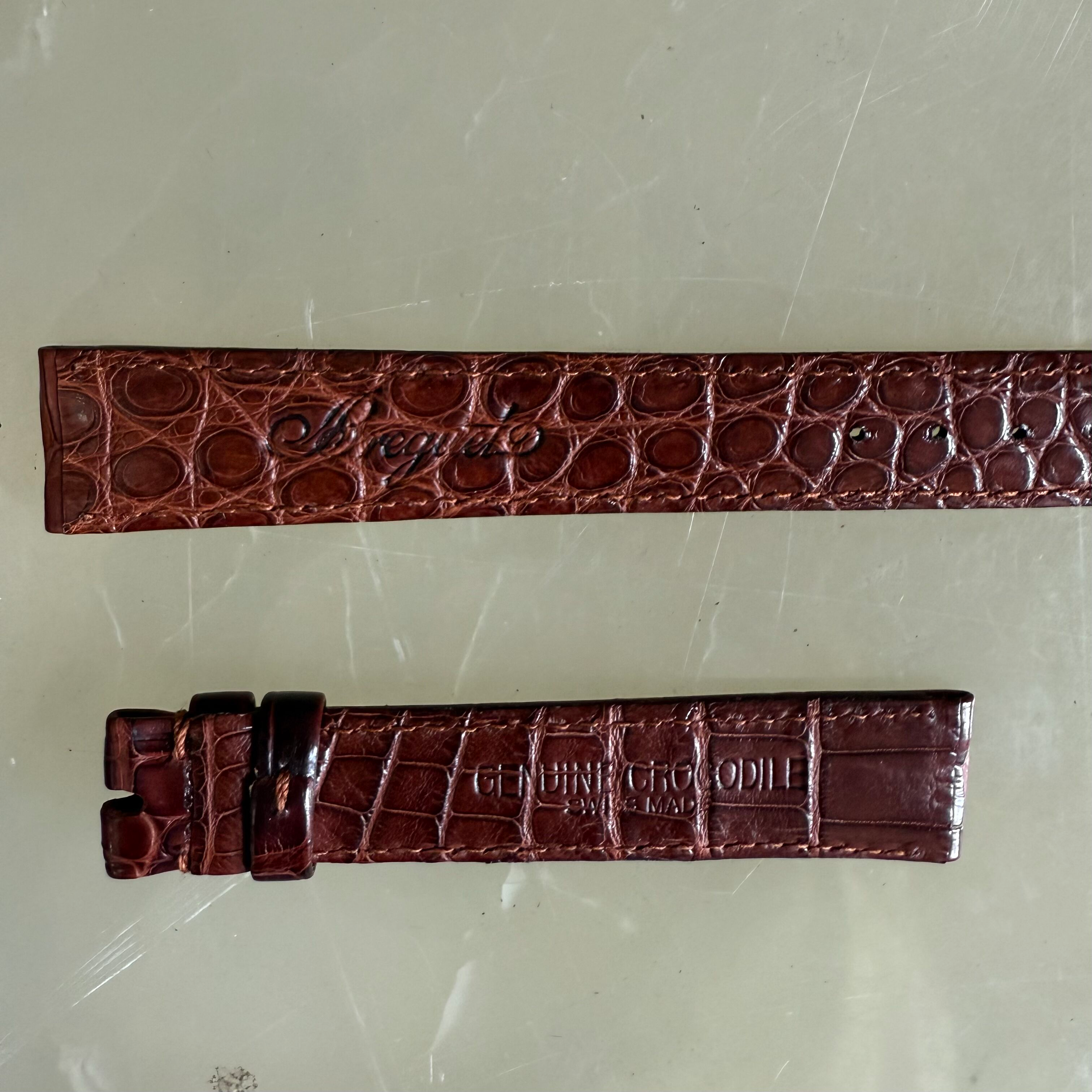 Authentic Breguet Brown Crocodile Watch Strap Band 16mm Stitched