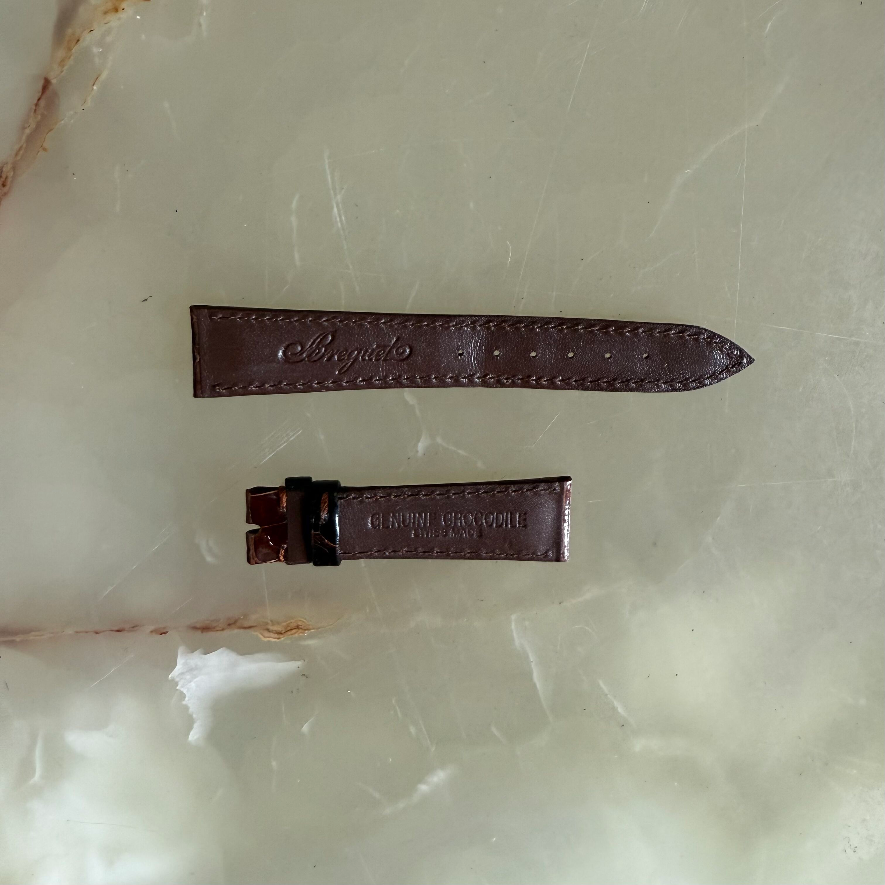 Authentic Breguet Brown Crocodile Watch Strap Band 17mm Padded & Stitched