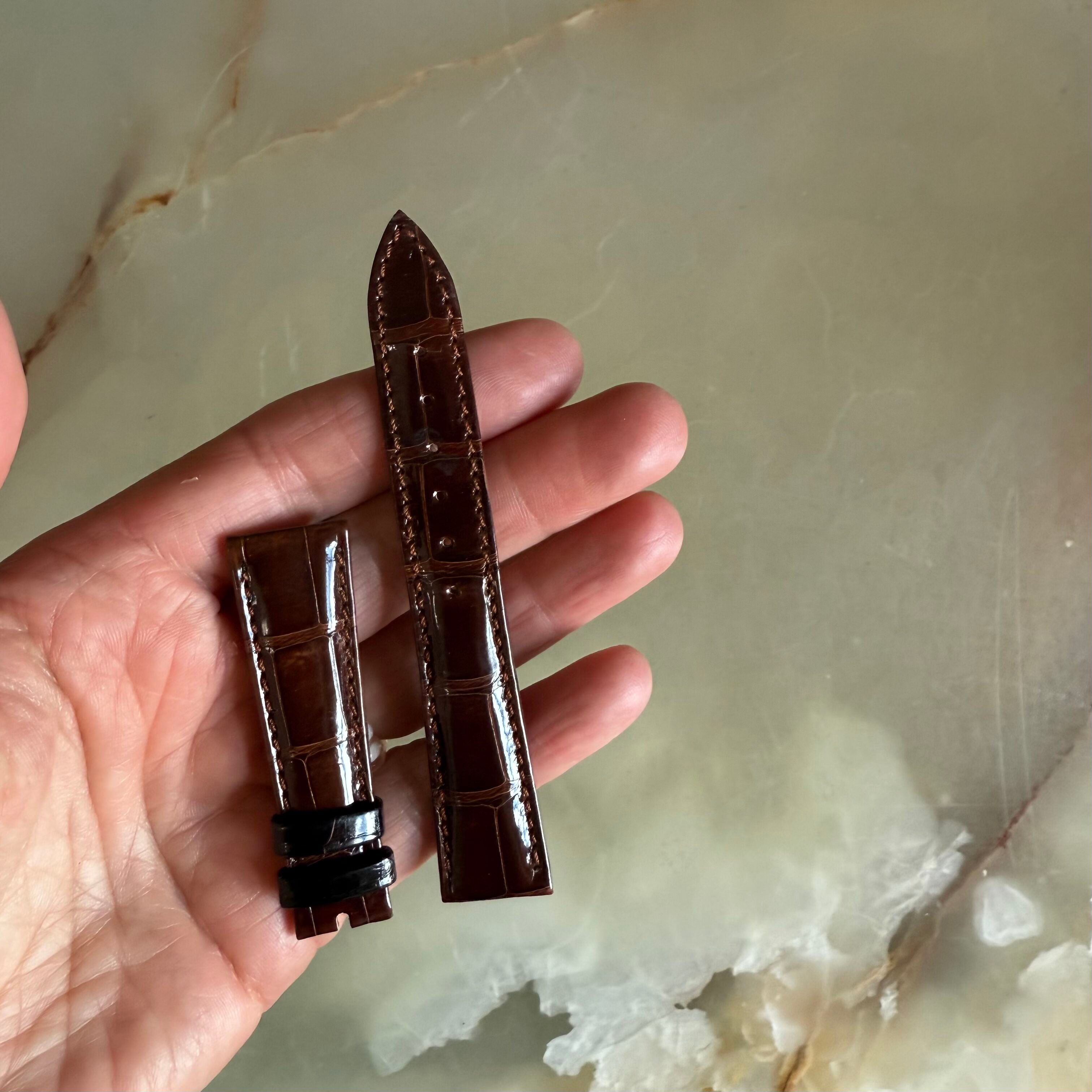 Authentic Breguet Brown Crocodile Watch Strap Band 17mm Padded & Stitched